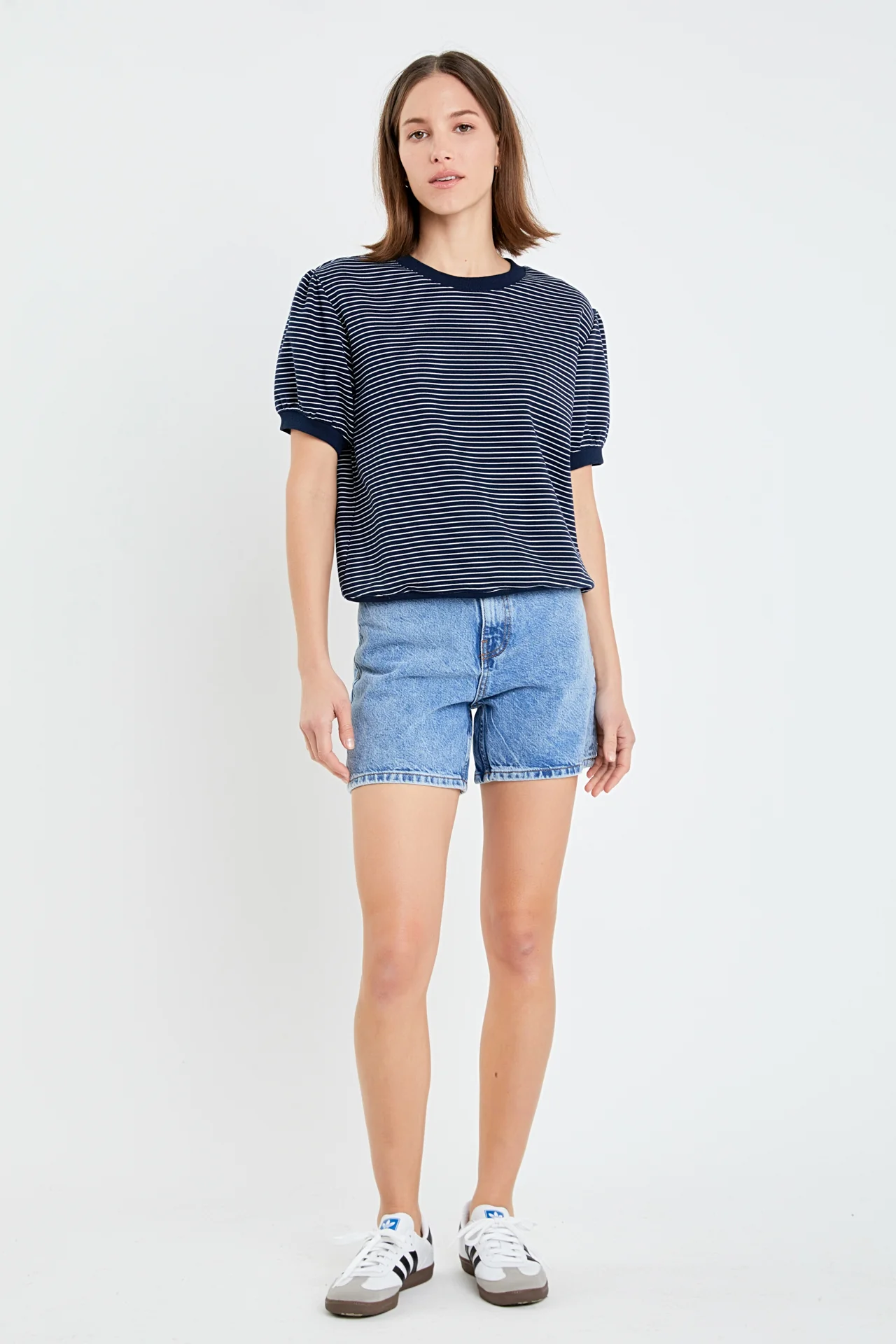 Stripe Terry Puff Sleeve Sweatshirt - Image 11