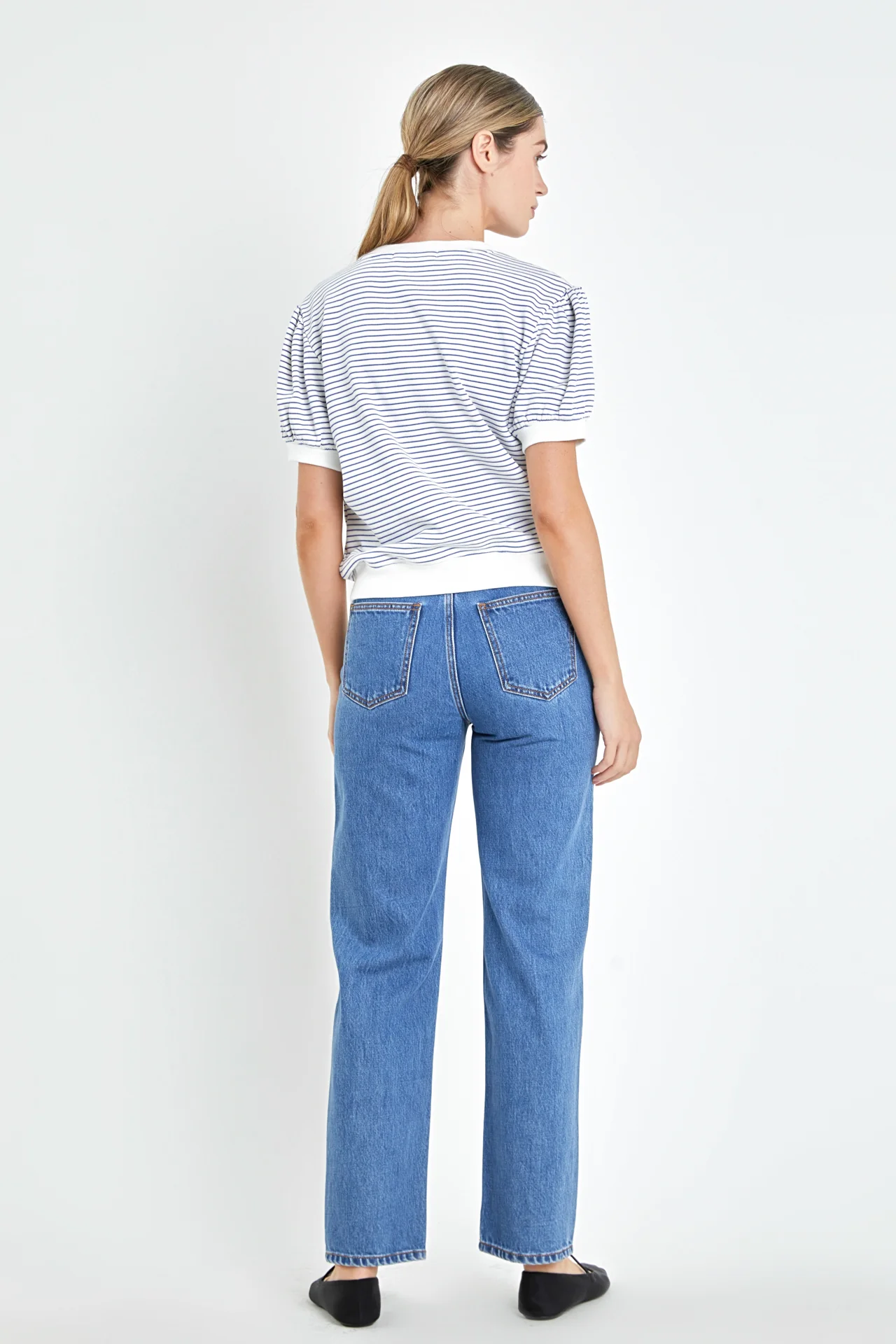 Stripe Terry Puff Sleeve Sweatshirt - Image 19