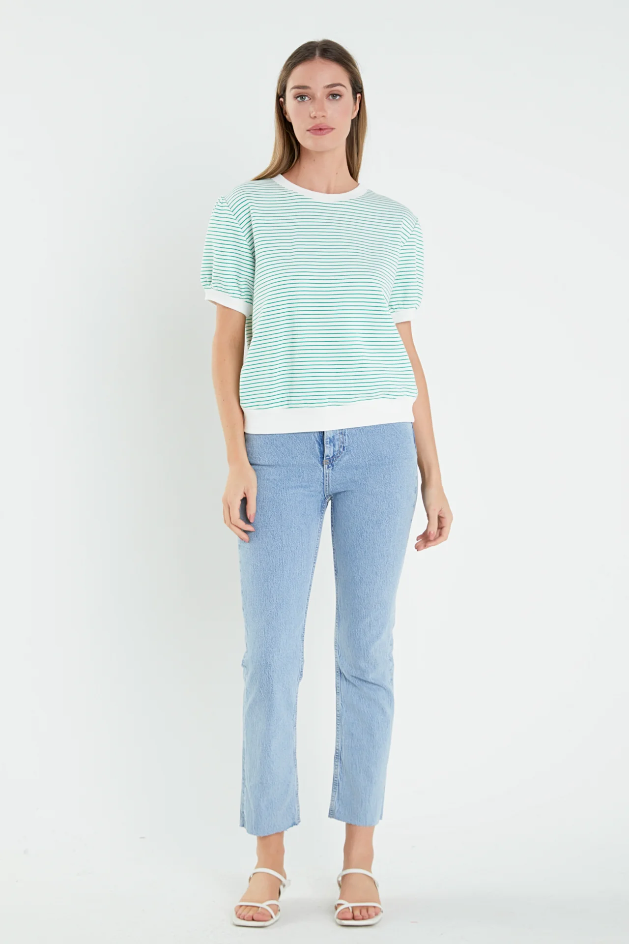 Stripe Terry Puff Sleeve Sweatshirt - Image 6