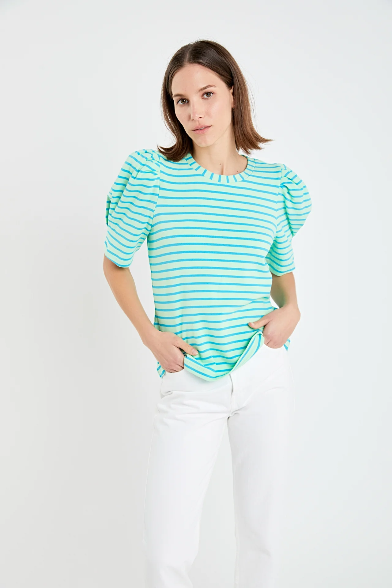 Stripe Women Knit Shirt - Image 25