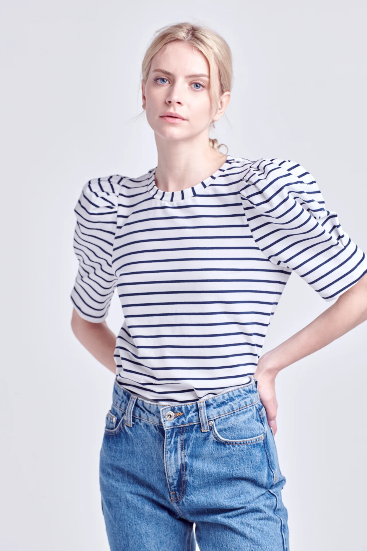 Stripe Women Knit Shirt - Image 30