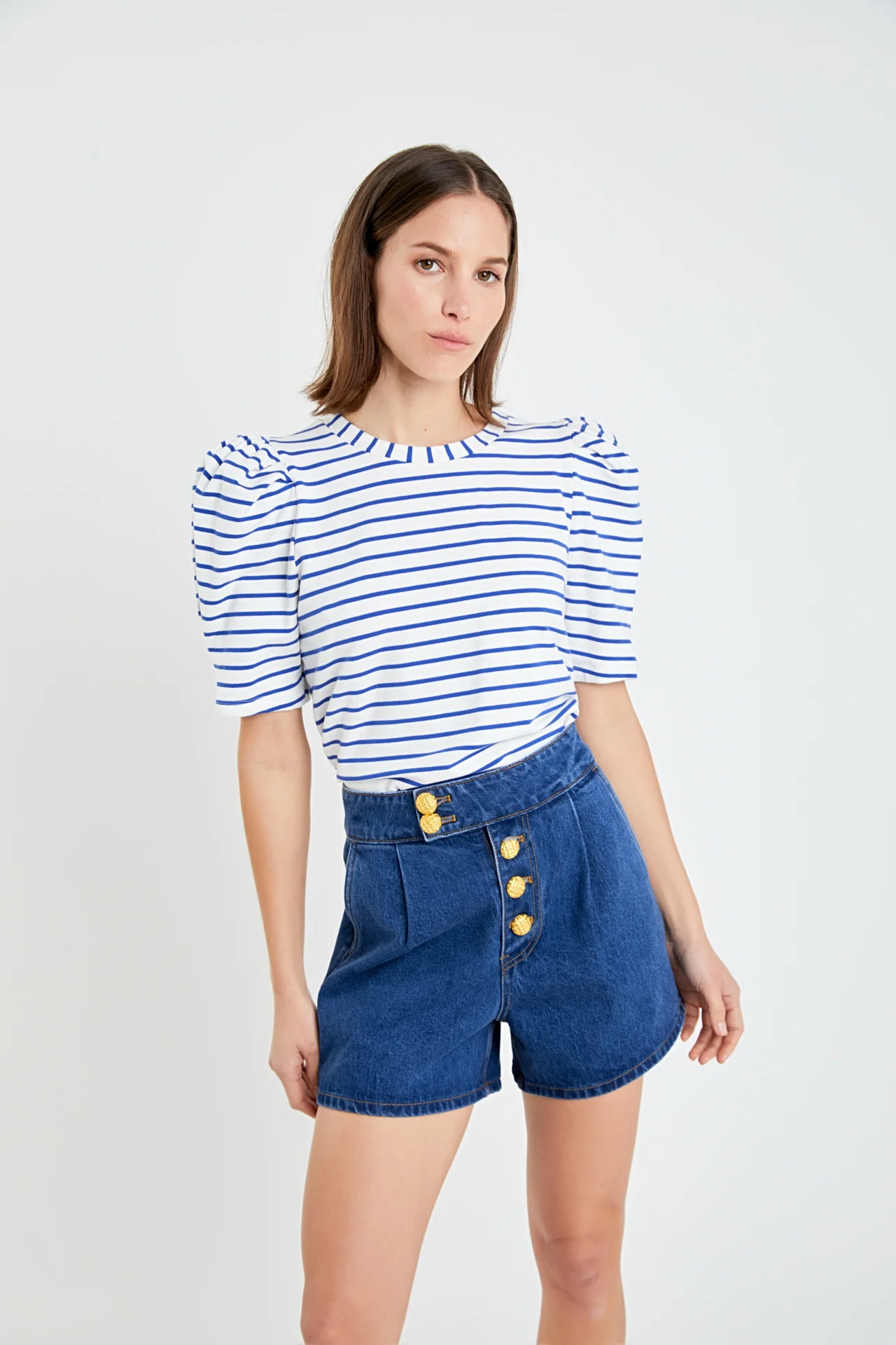 Stripe Women Knit Shirt - Image 40