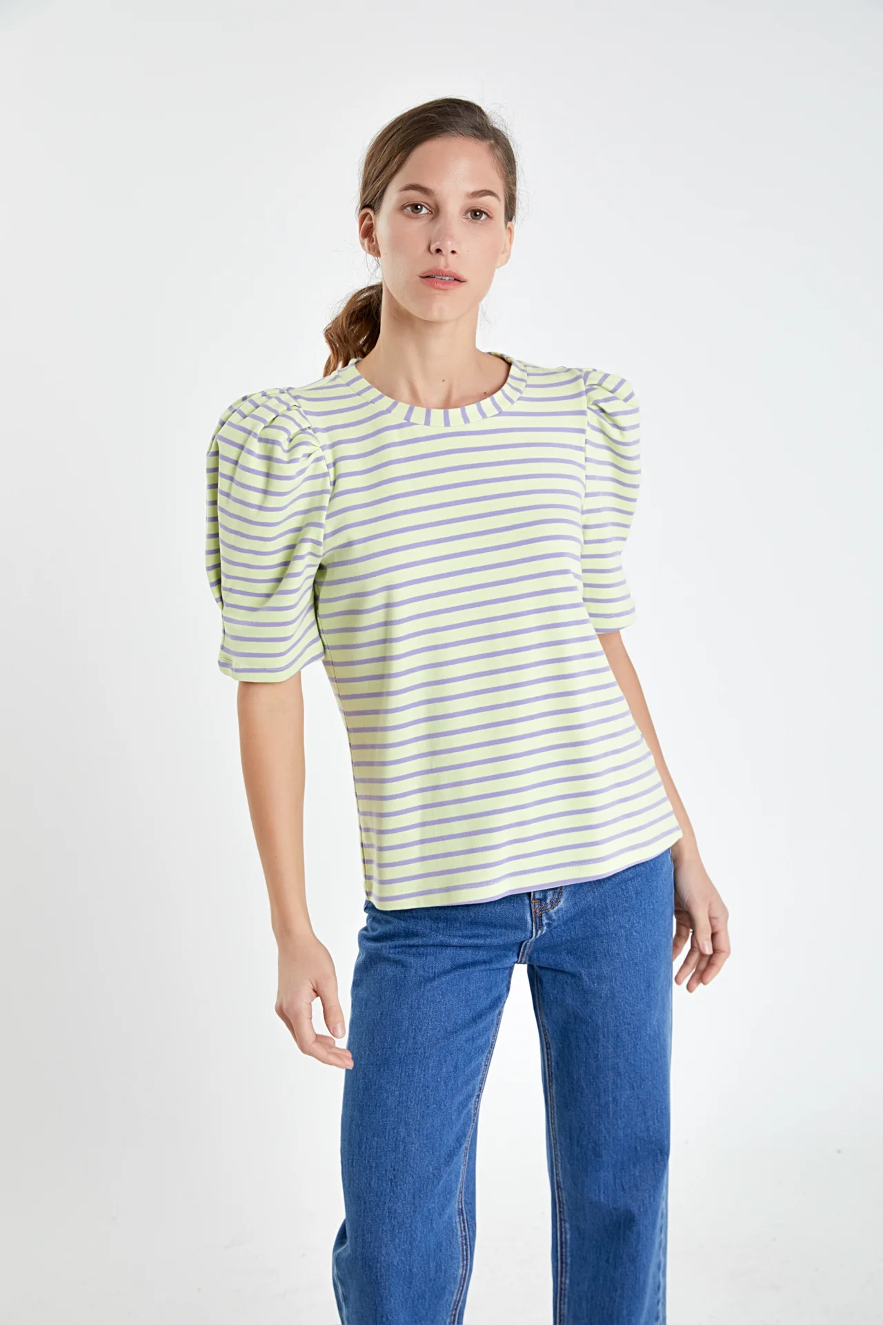 Stripe Women Knit Shirt - Image 45