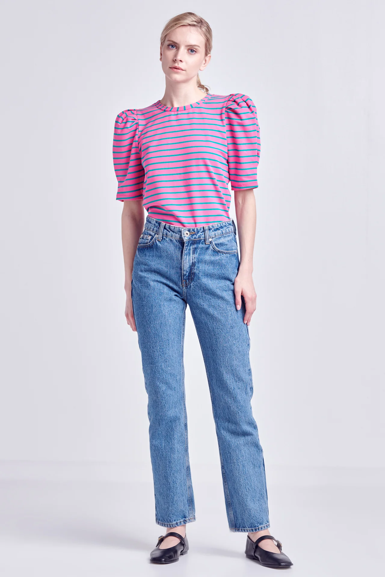 Stripe Women Knit Shirt - Image 46