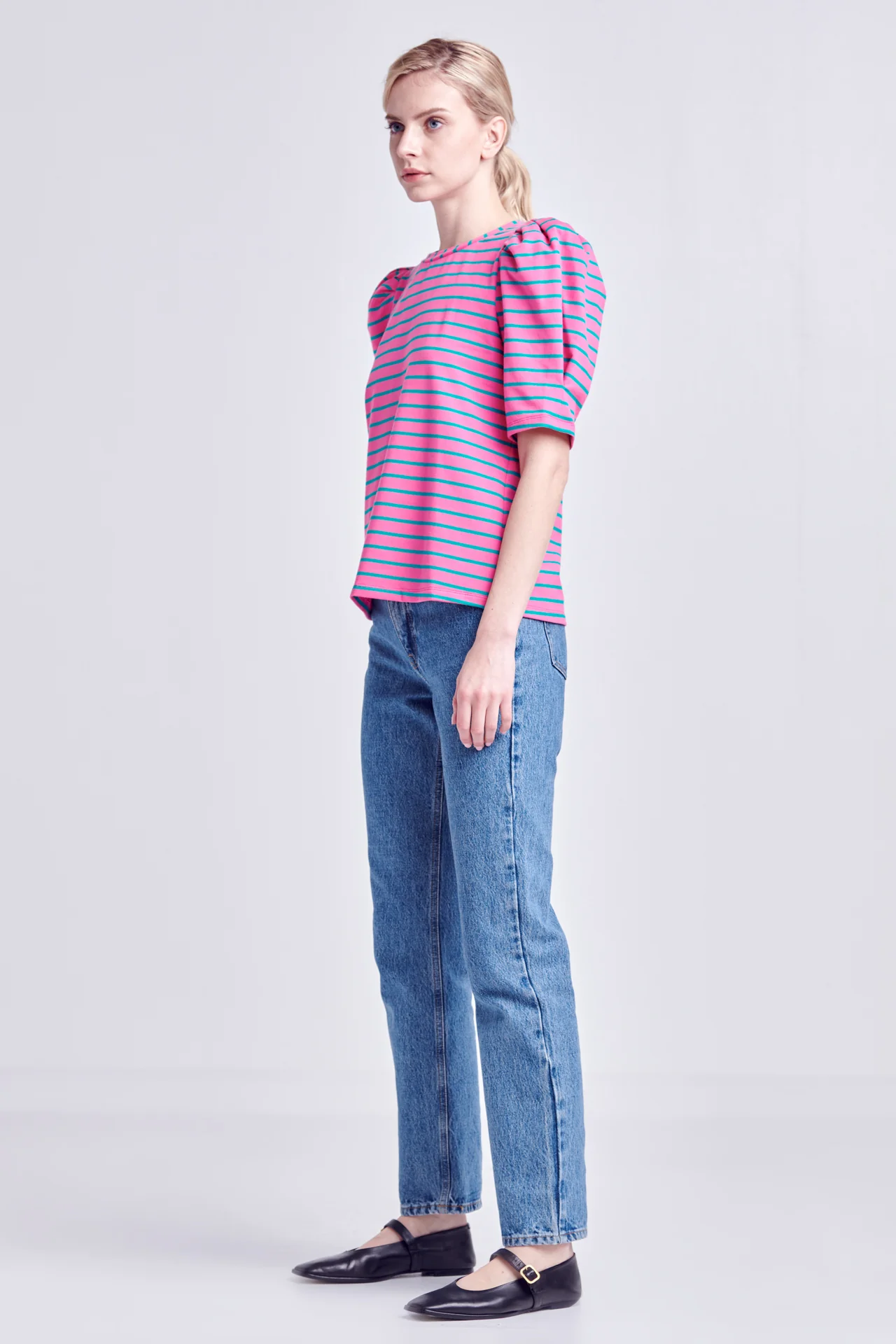 Stripe Women Knit Shirt - Image 48