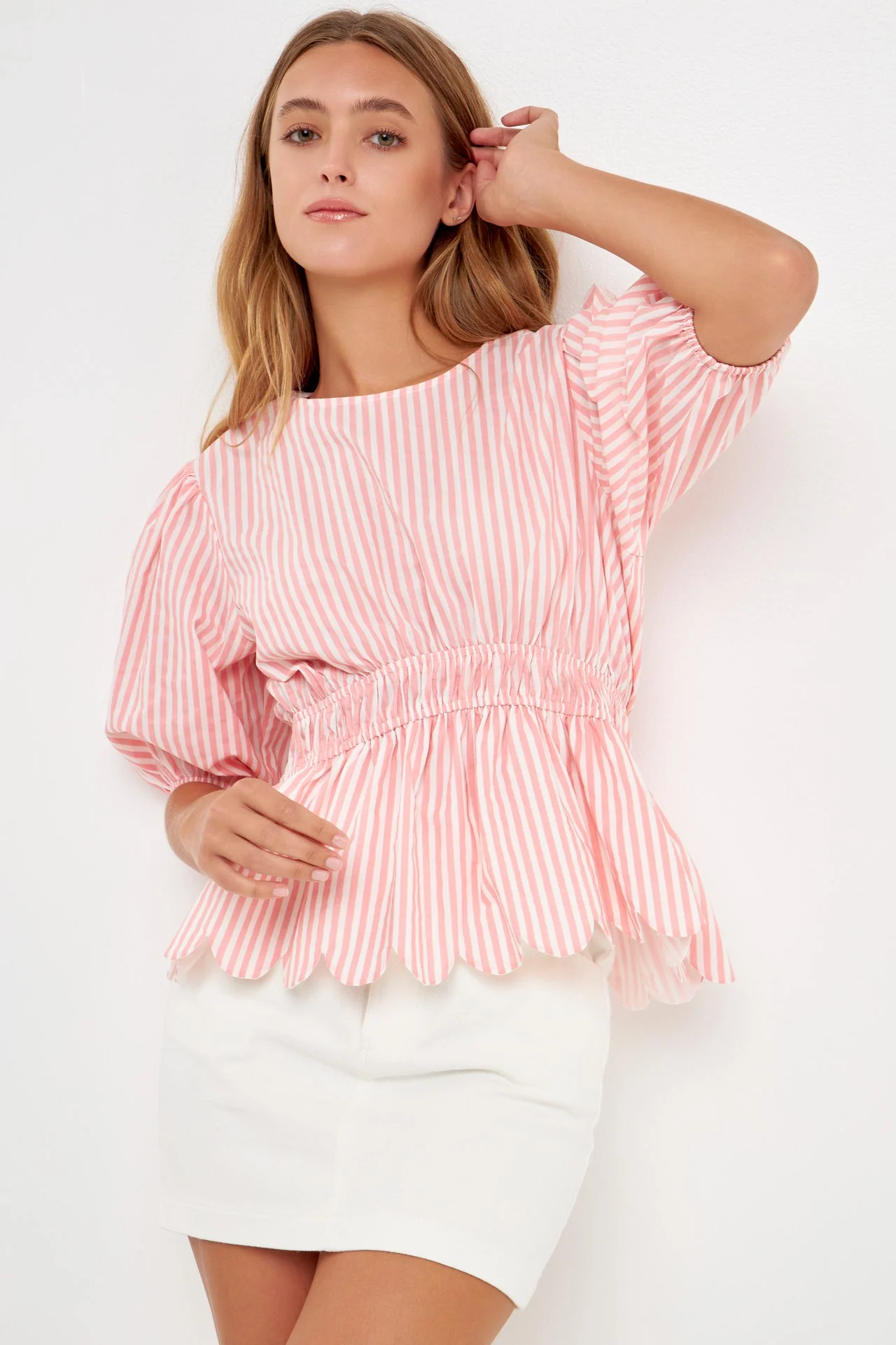 Striped Puff Sleeve Top - Image 10