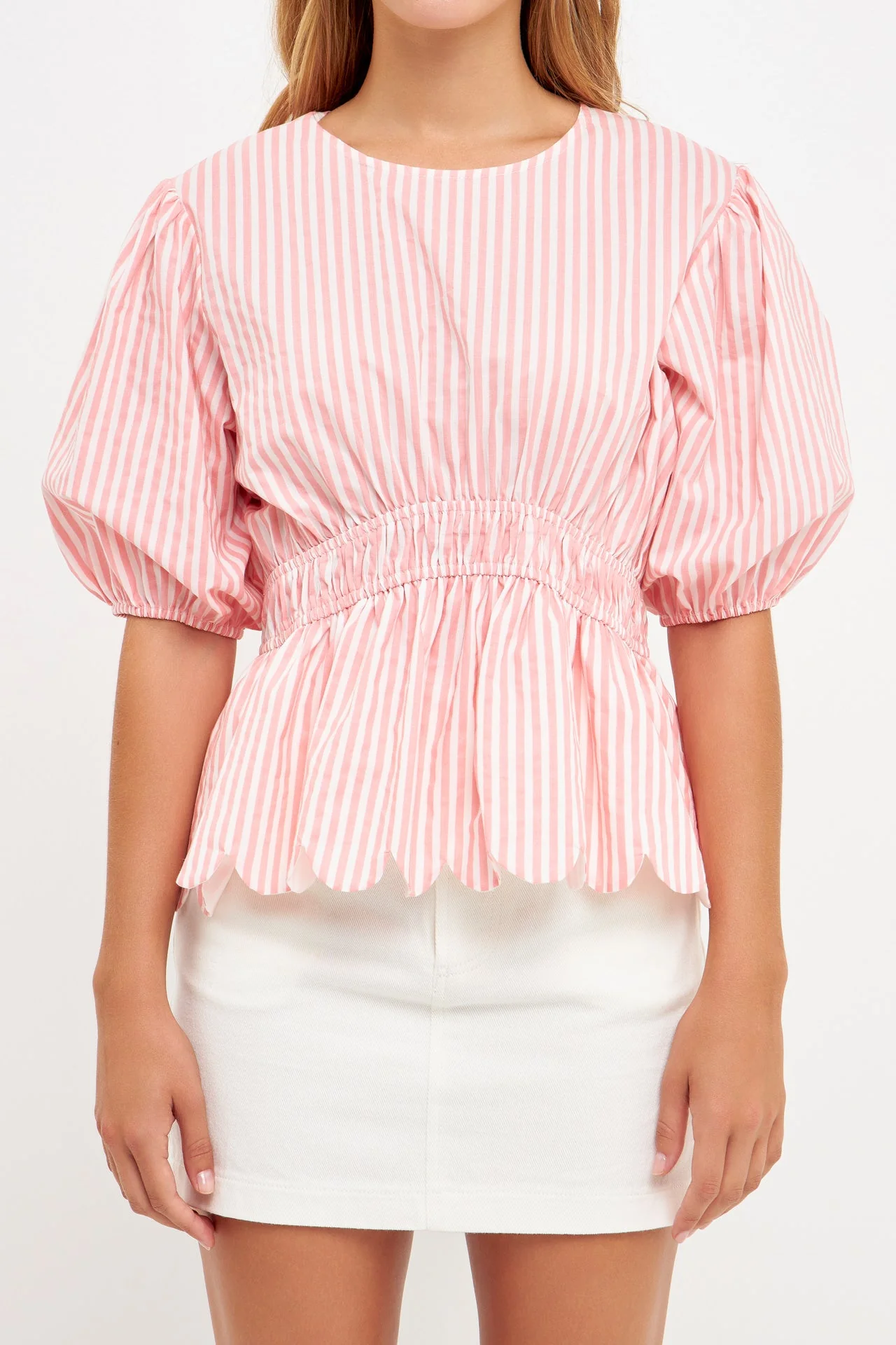 Striped Puff Sleeve Top - Image 7