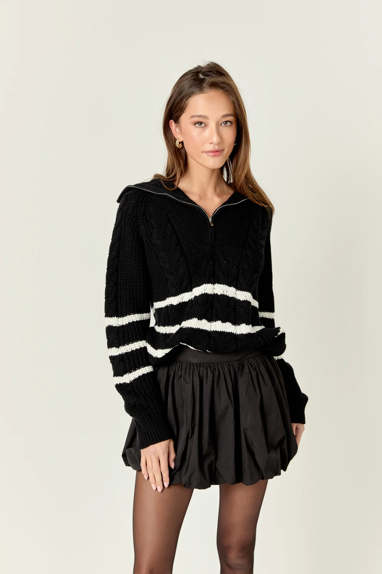 Stripe Zip up Sweater - Image 10
