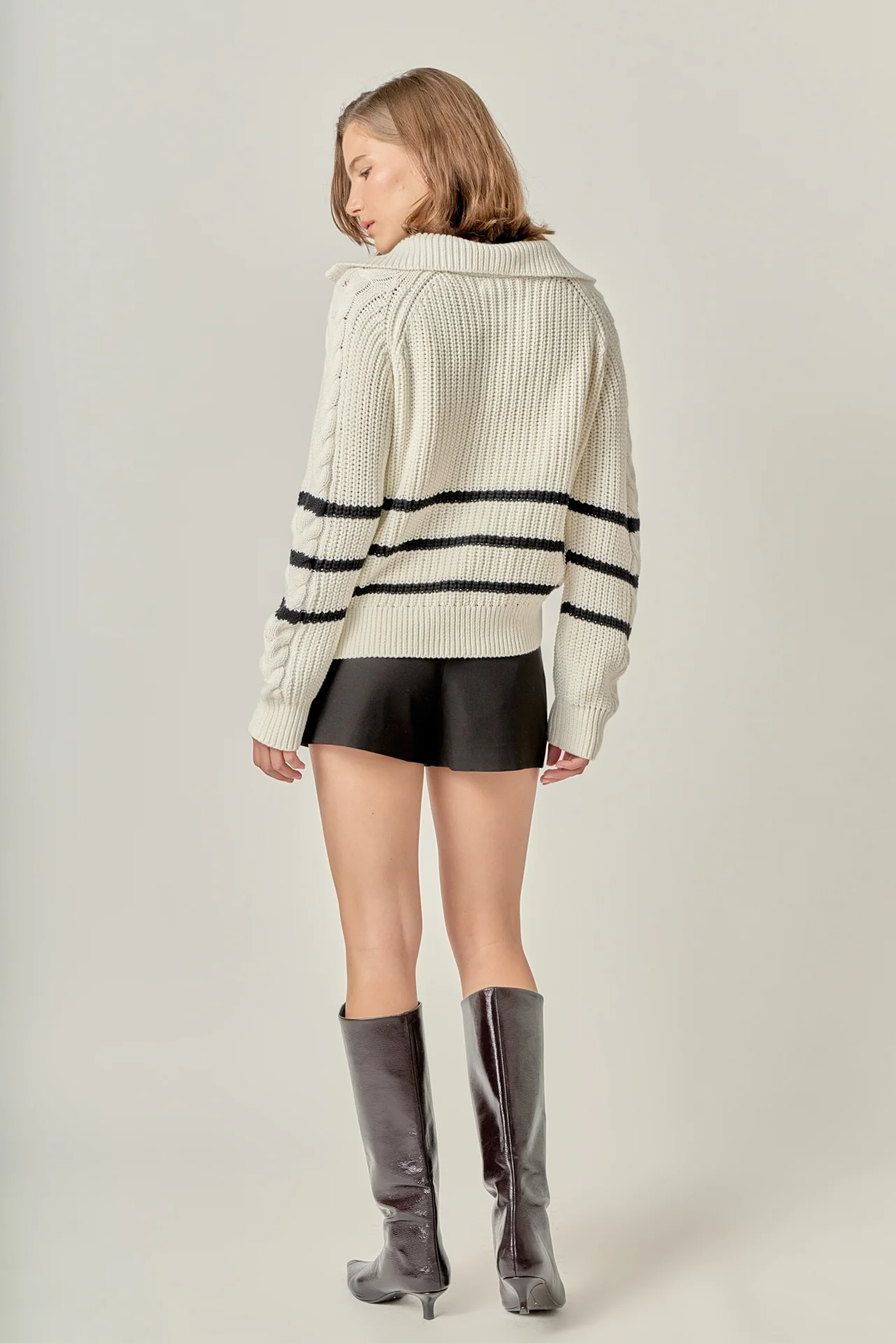 Stripe Zip up Sweater - Image 4