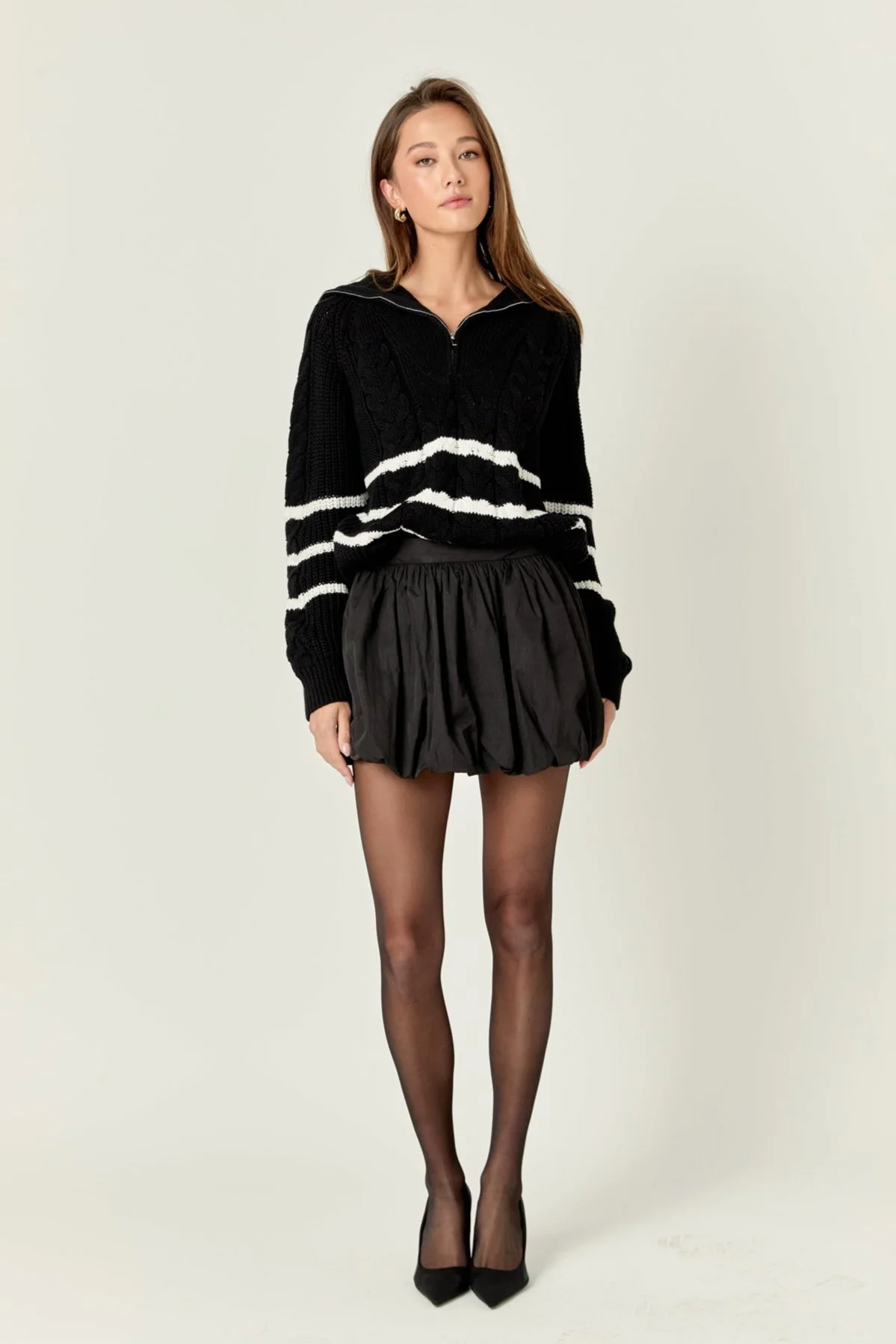 Stripe Zip up Sweater - Image 6