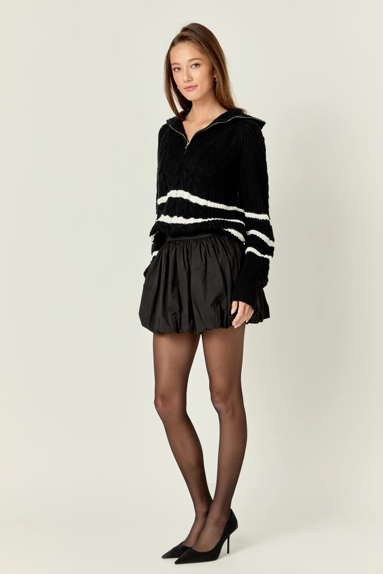 Stripe Zip up Sweater - Image 8