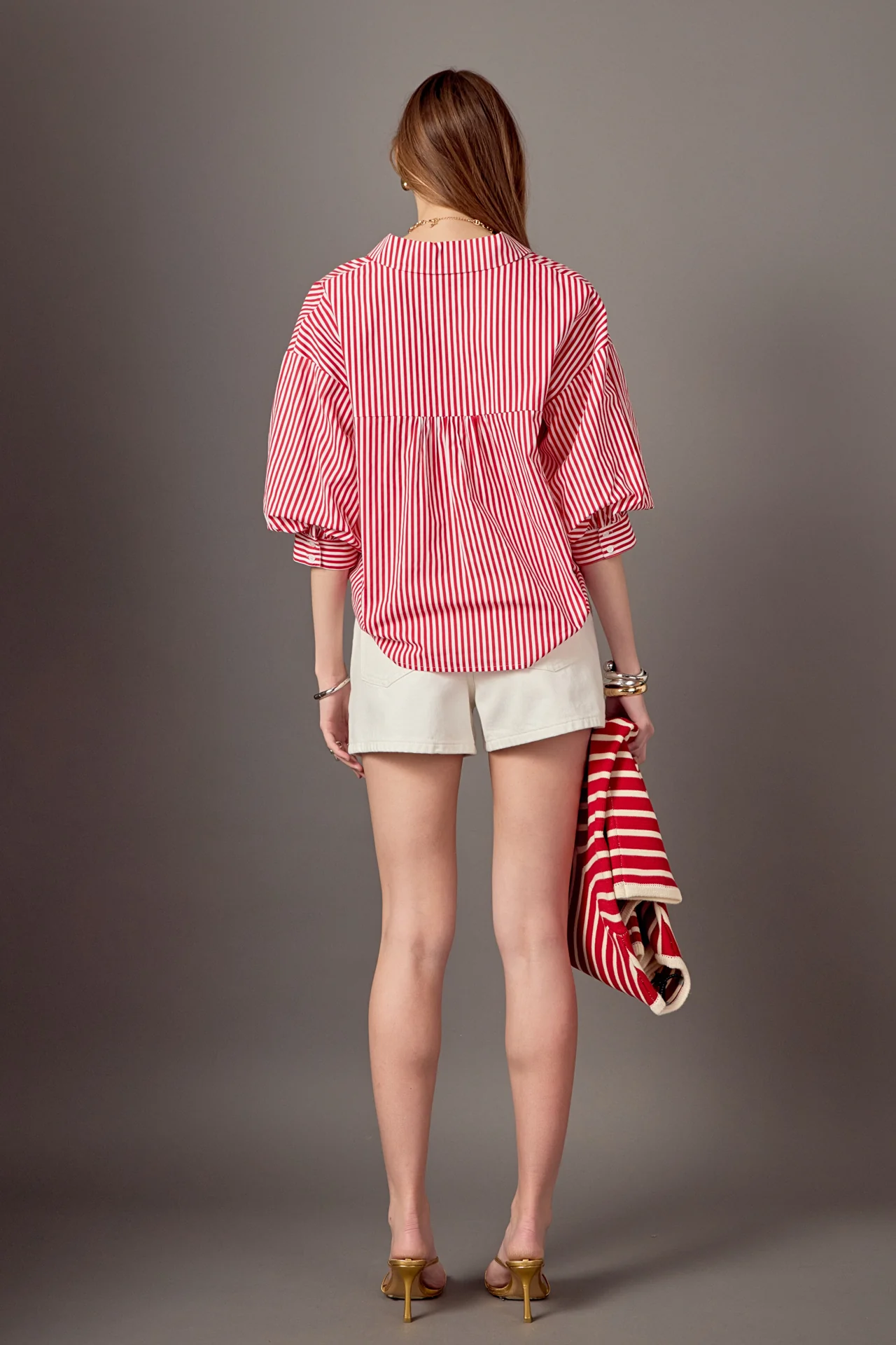 Harper Balloon Sleeve Striped Shirt - Image 10