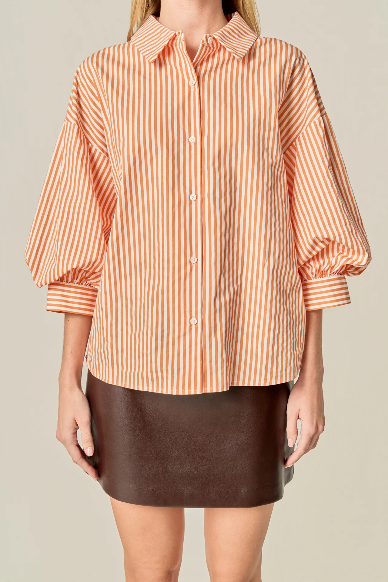 Harper Balloon Sleeve Striped Shirt - Image 2