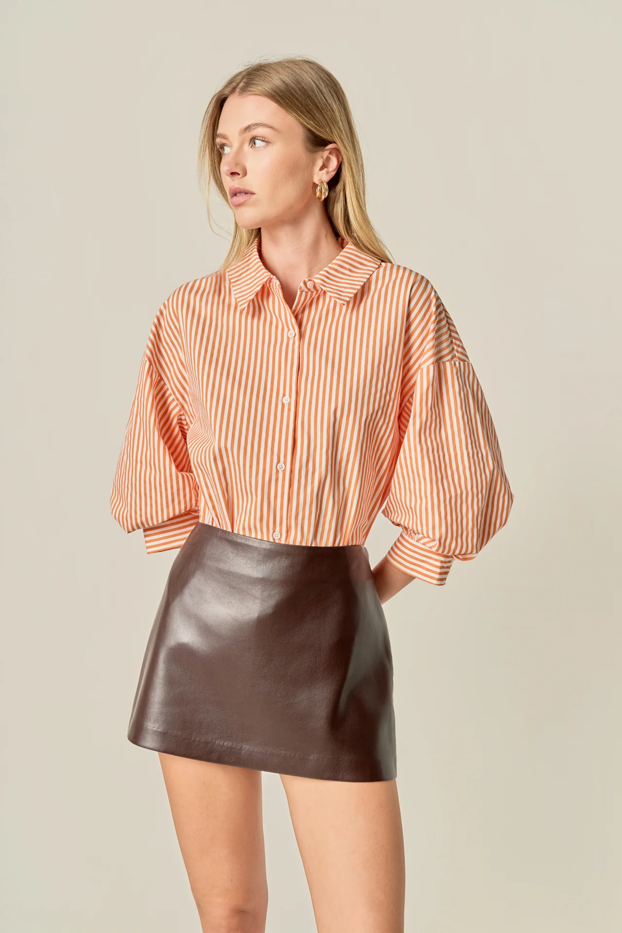 Harper Balloon Sleeve Striped Shirt - Image 5