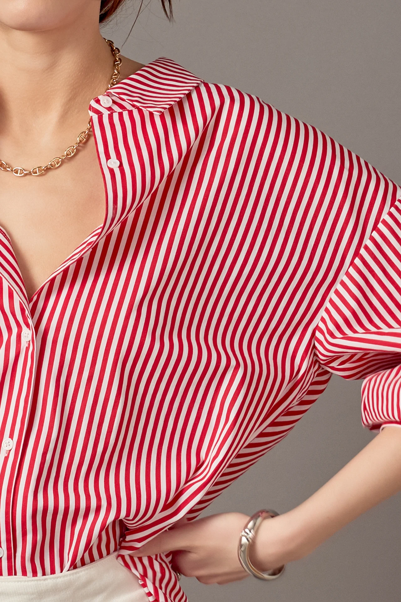 Harper Balloon Sleeve Striped Shirt - Image 7