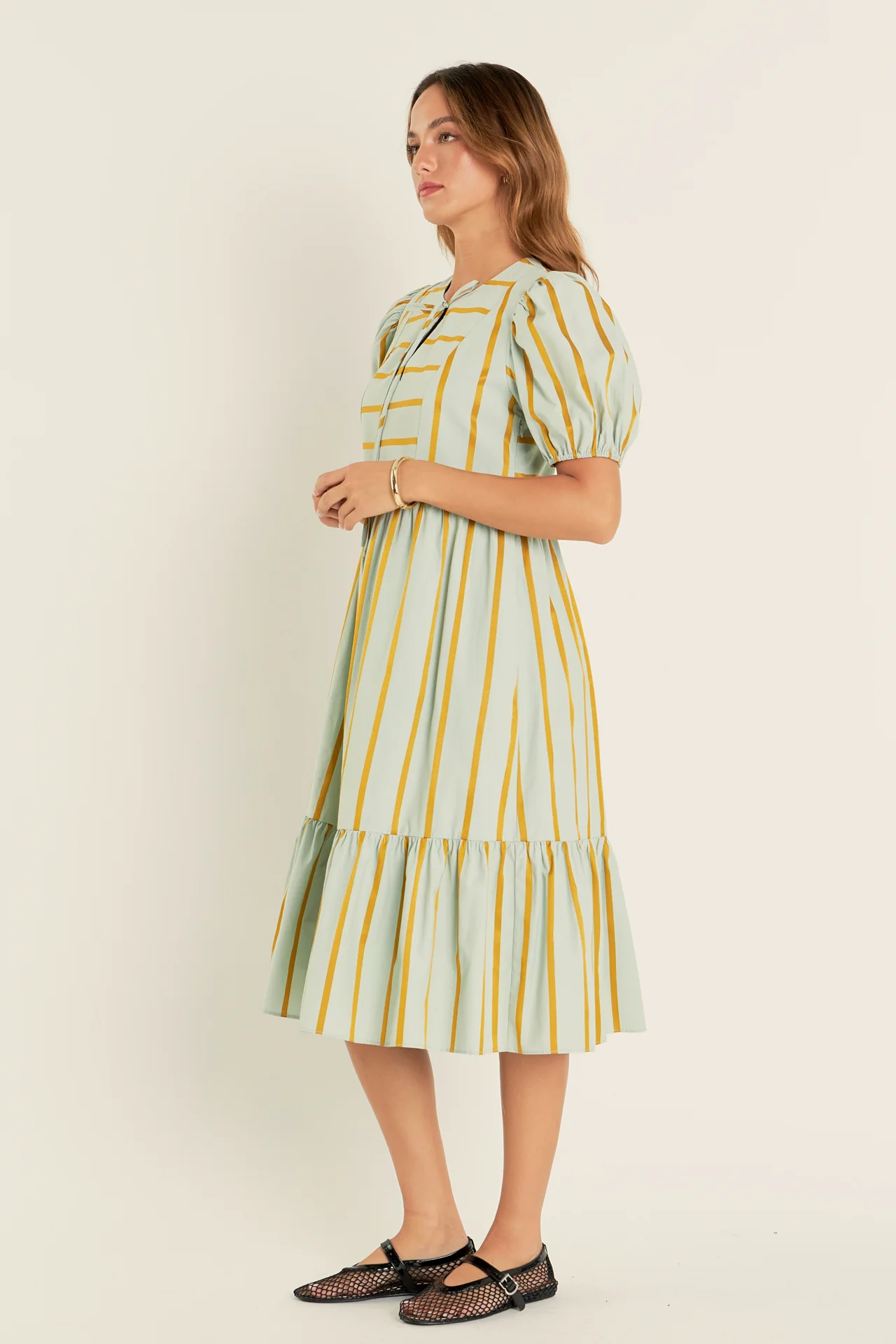 Striped Blouson Maxi Dress - Image 3
