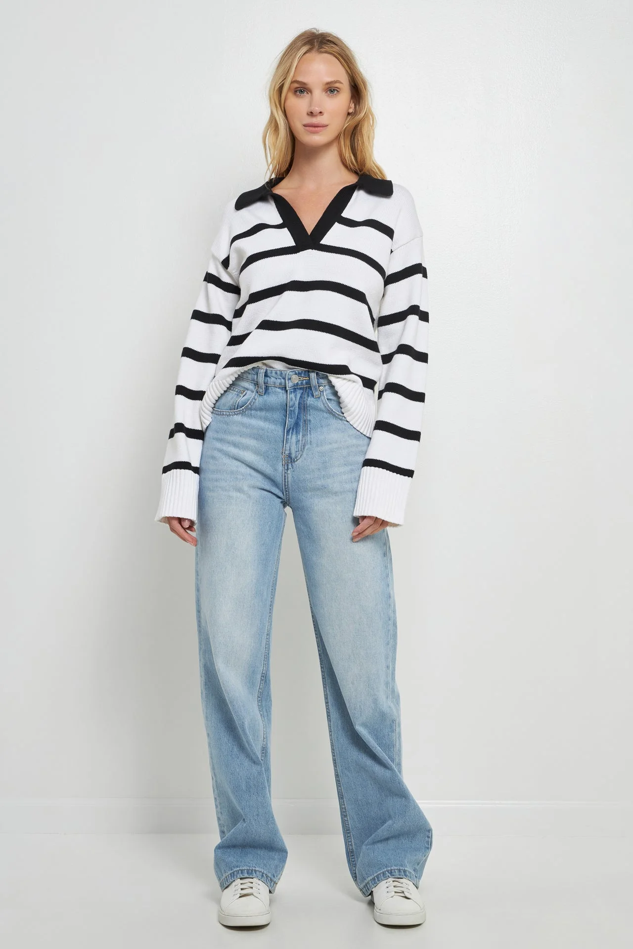 Striped Collared Sweater - Image 11