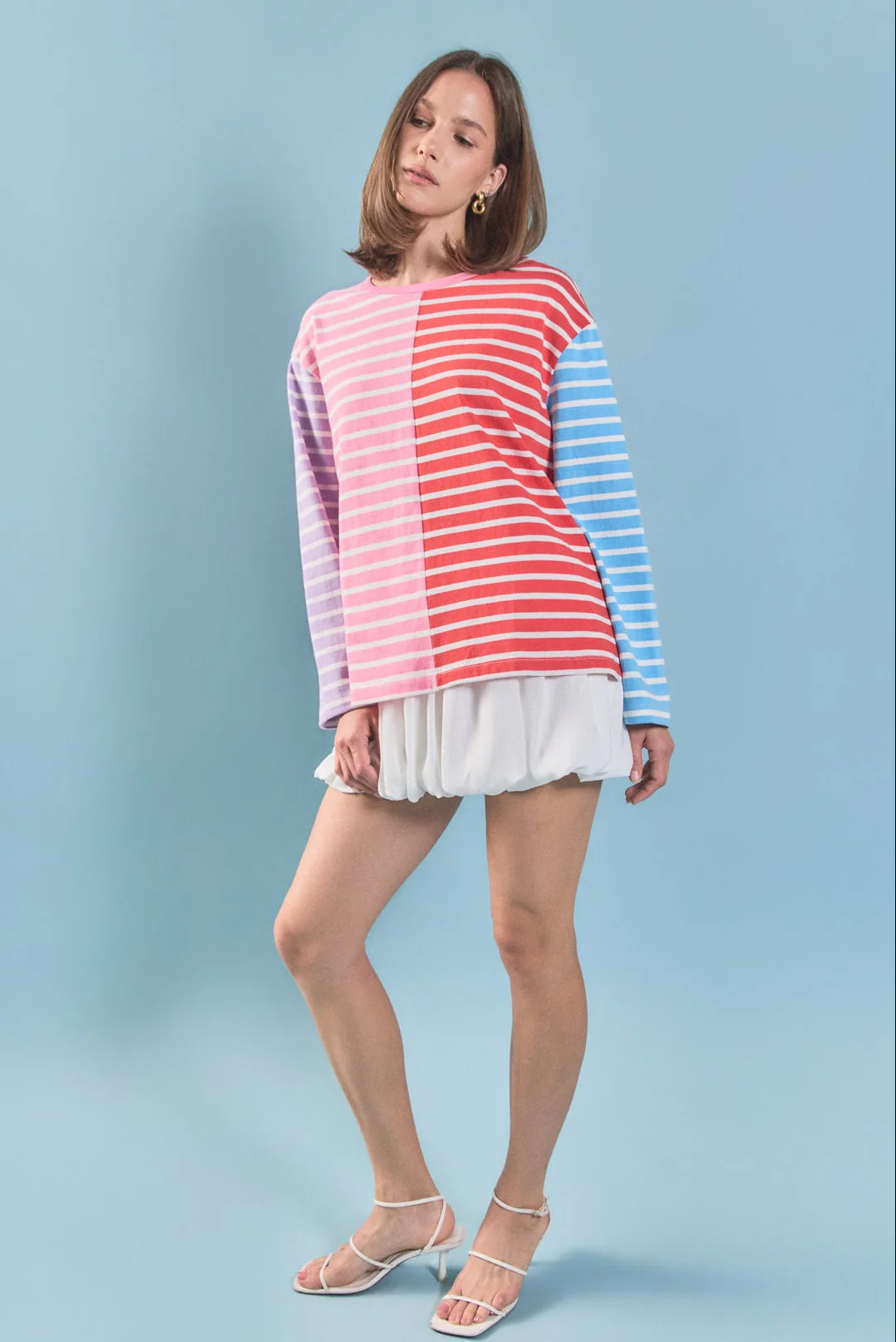 Striped Color Block Long Sleeve Tee - Image 5