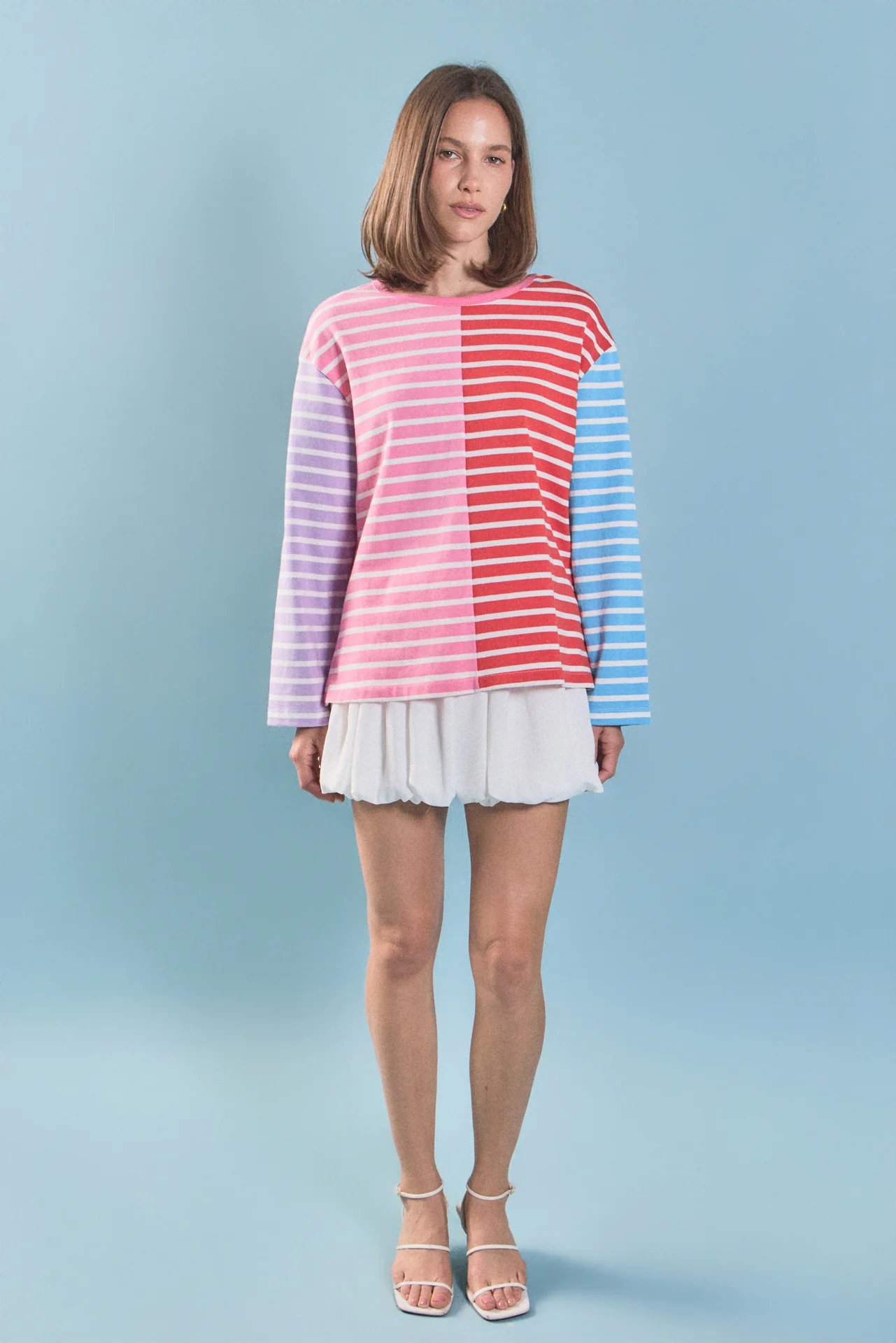 Striped Color Block Long Sleeve Tee - Image 6