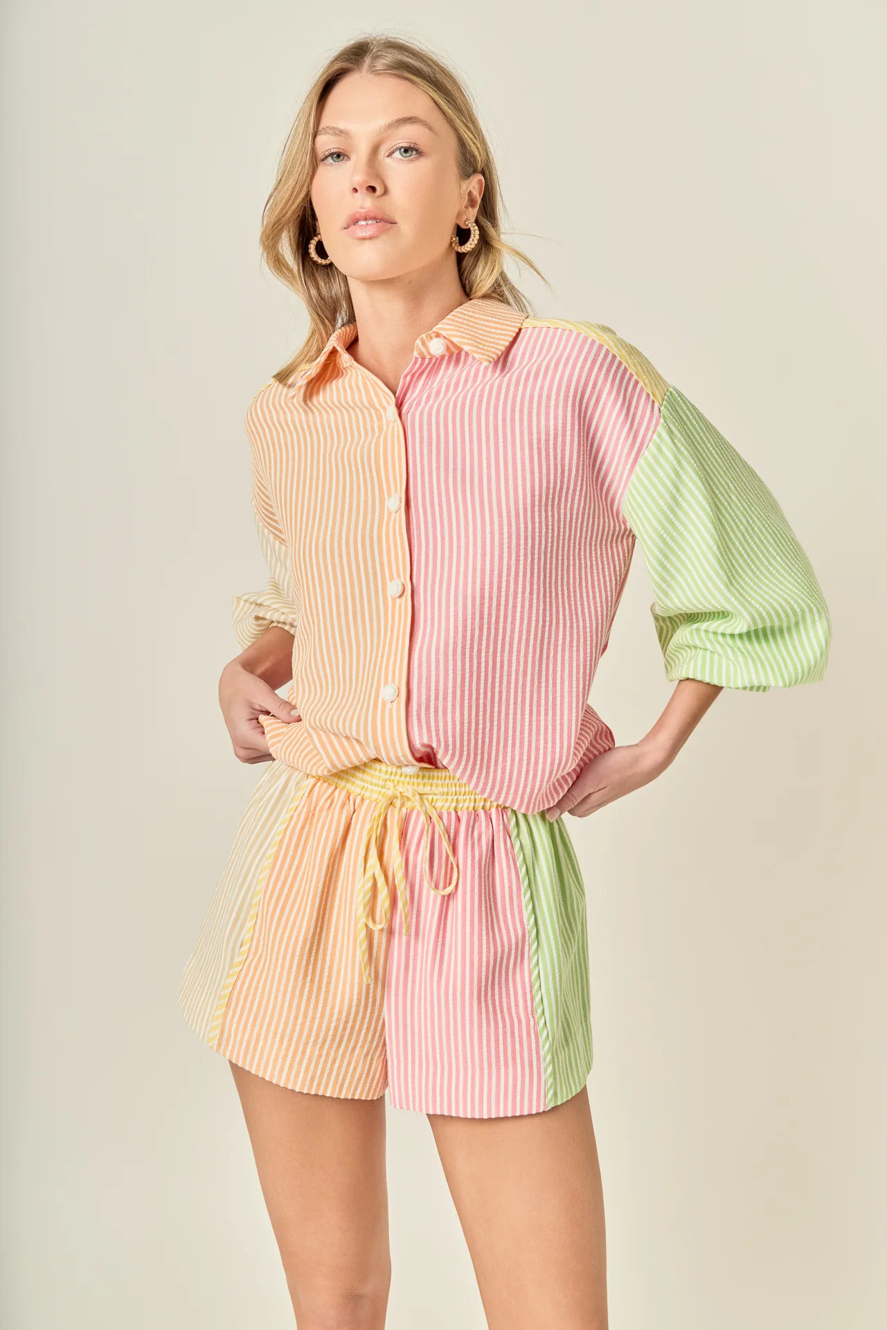 Striped Colorblock Shorts - Image 11