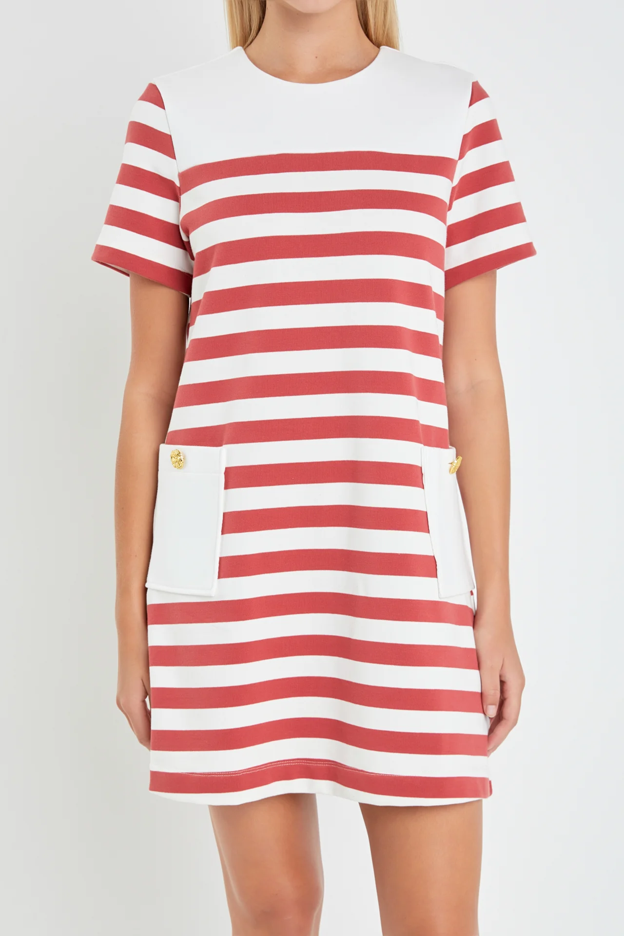 Striped Dress with Patch Pockets - Image 2