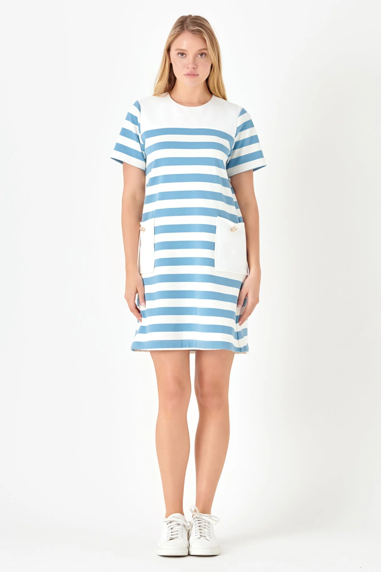 Striped Dress with Patch Pockets - Image 6