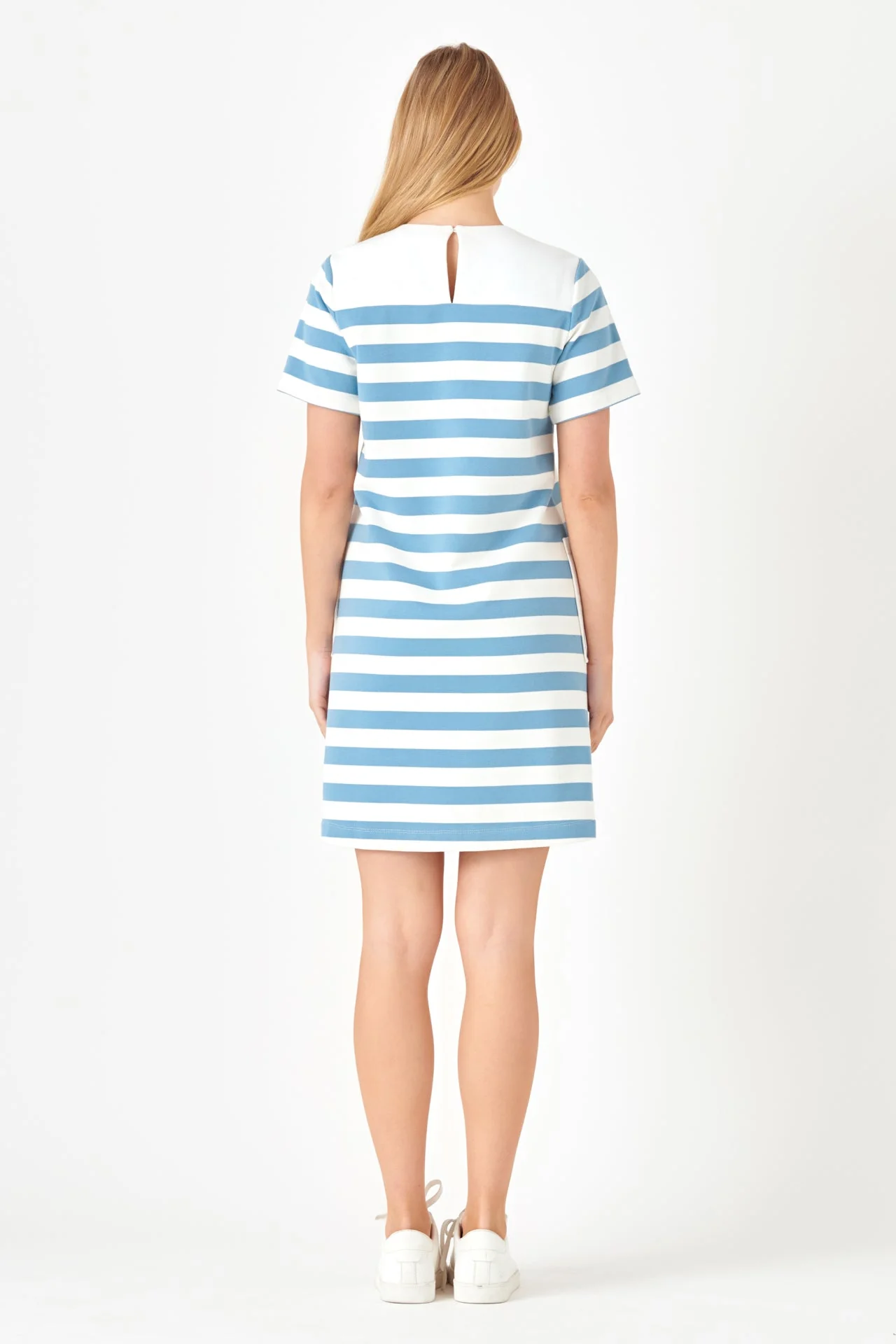 Striped Dress with Patch Pockets - Image 9