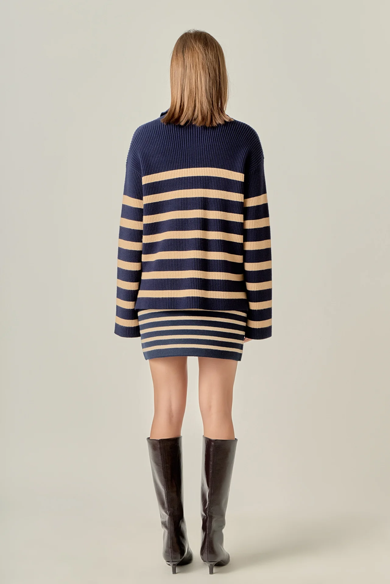 Striped Half-Zip Relaxed Sweater - Image 9