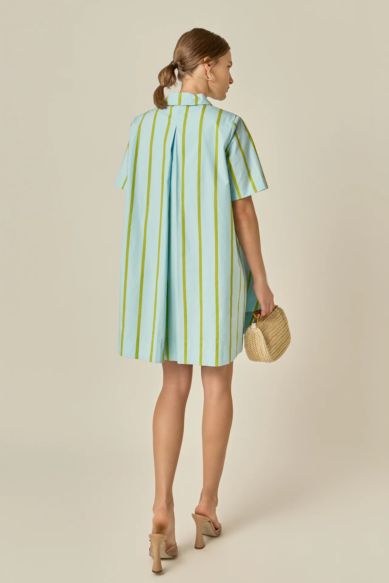 Striped Kaftan Mini Dress - Image 10