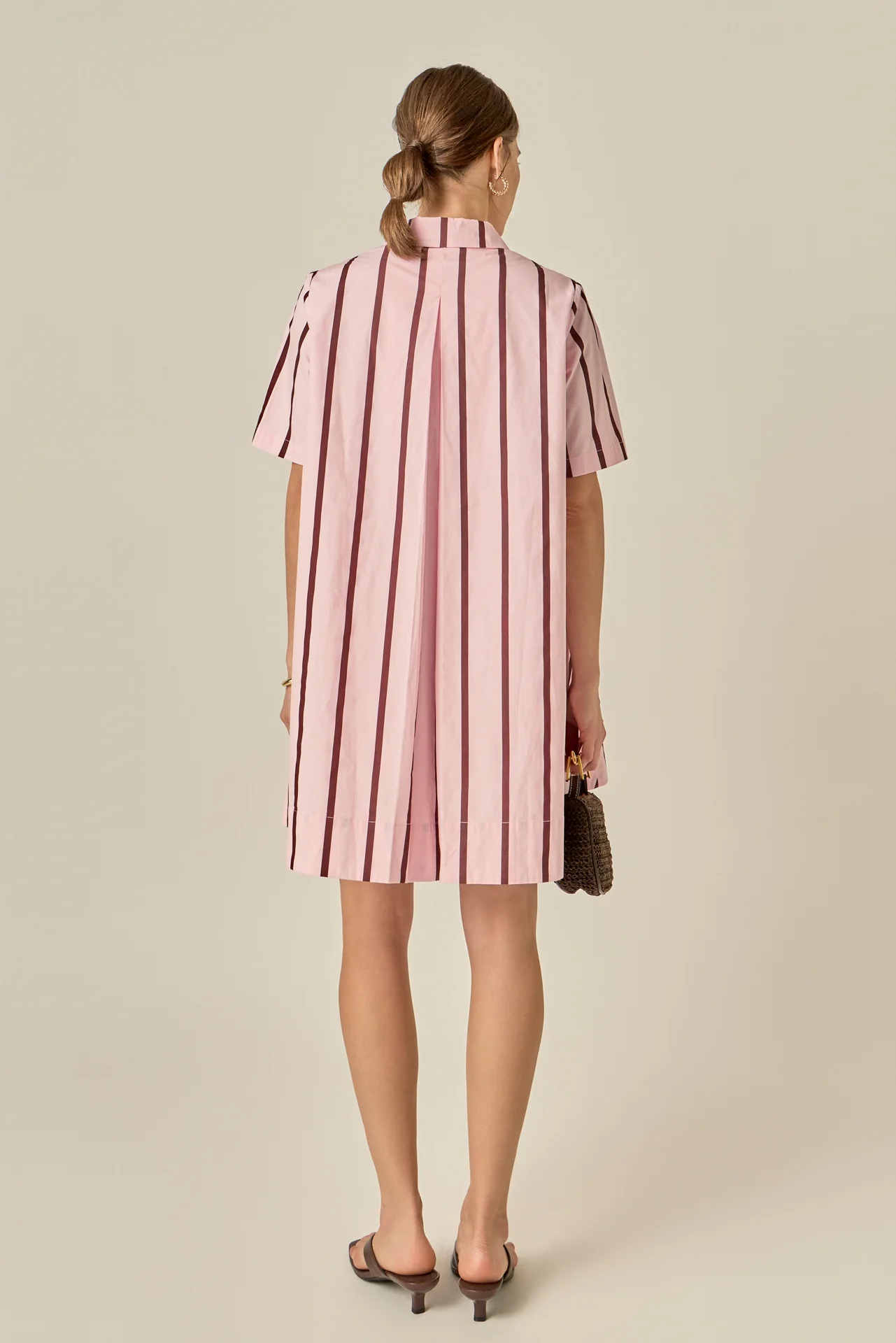 Striped Kaftan Mini Dress - Image 4