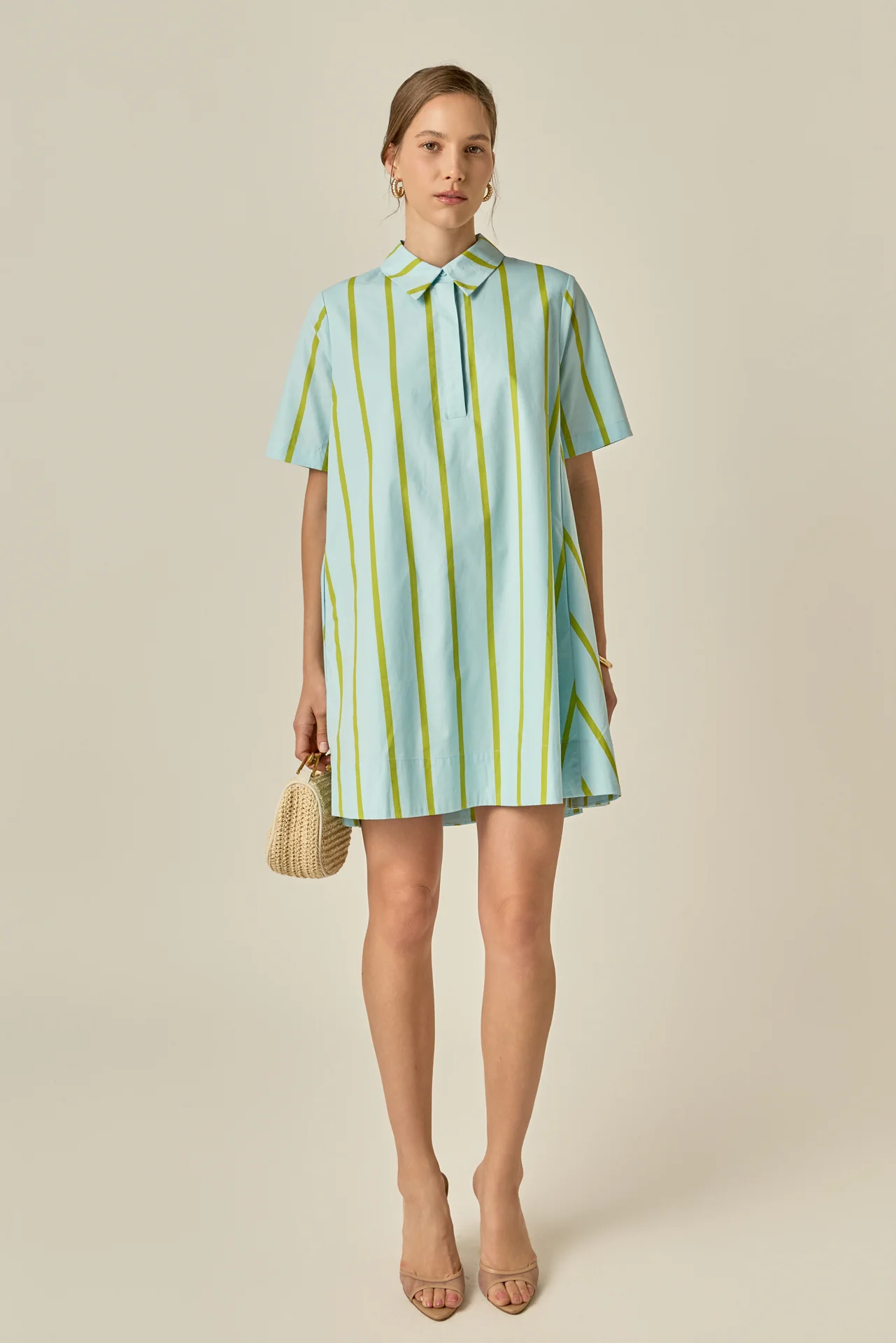 Striped Kaftan Mini Dress - Image 6
