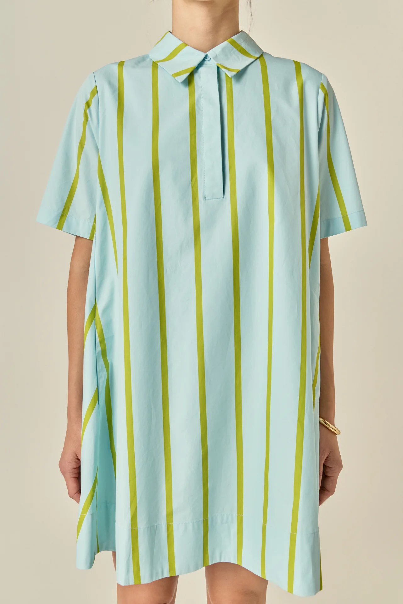 Striped Kaftan Mini Dress - Image 7