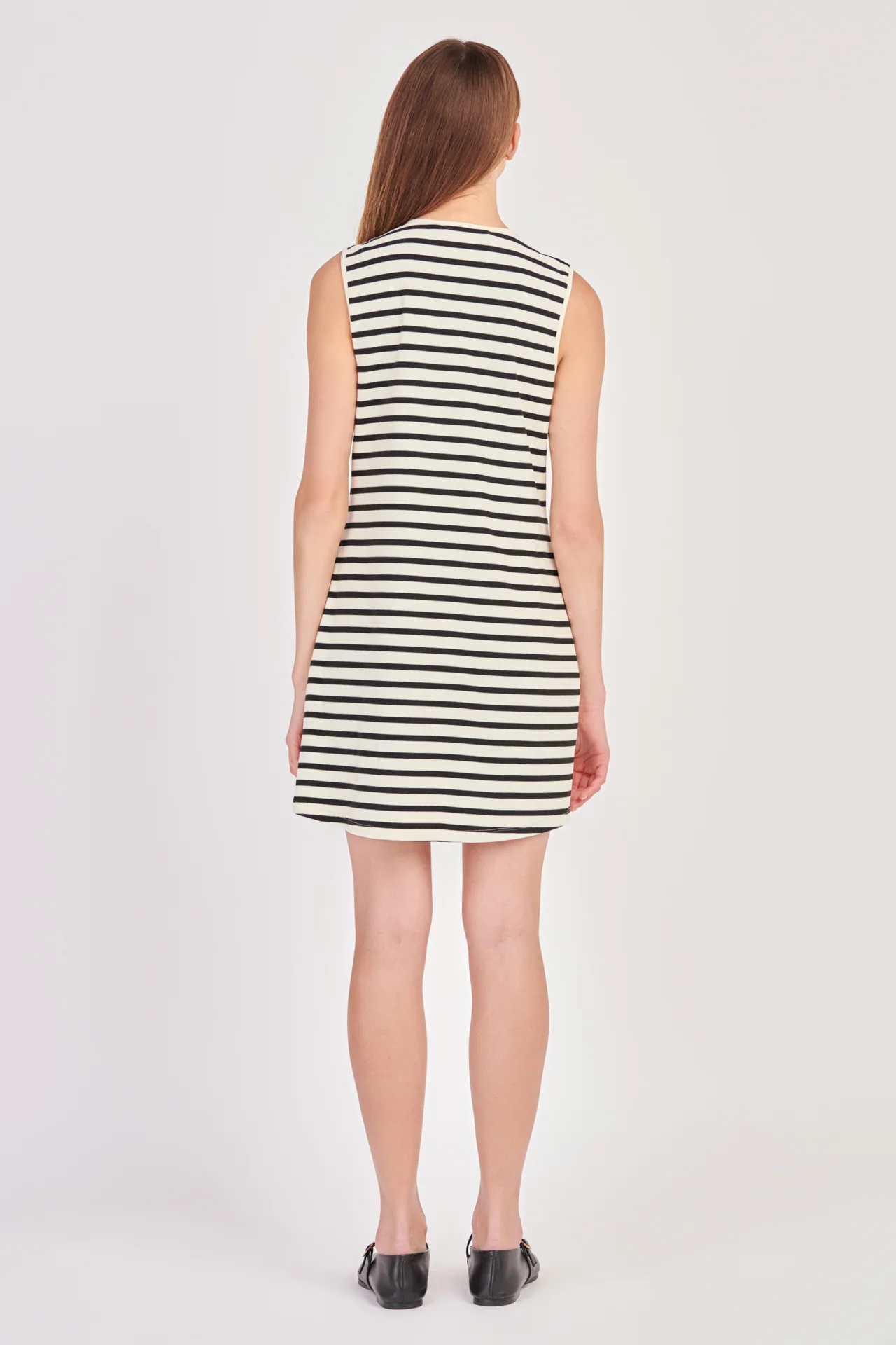 Striped Knit Lace Up Dress - Image 19