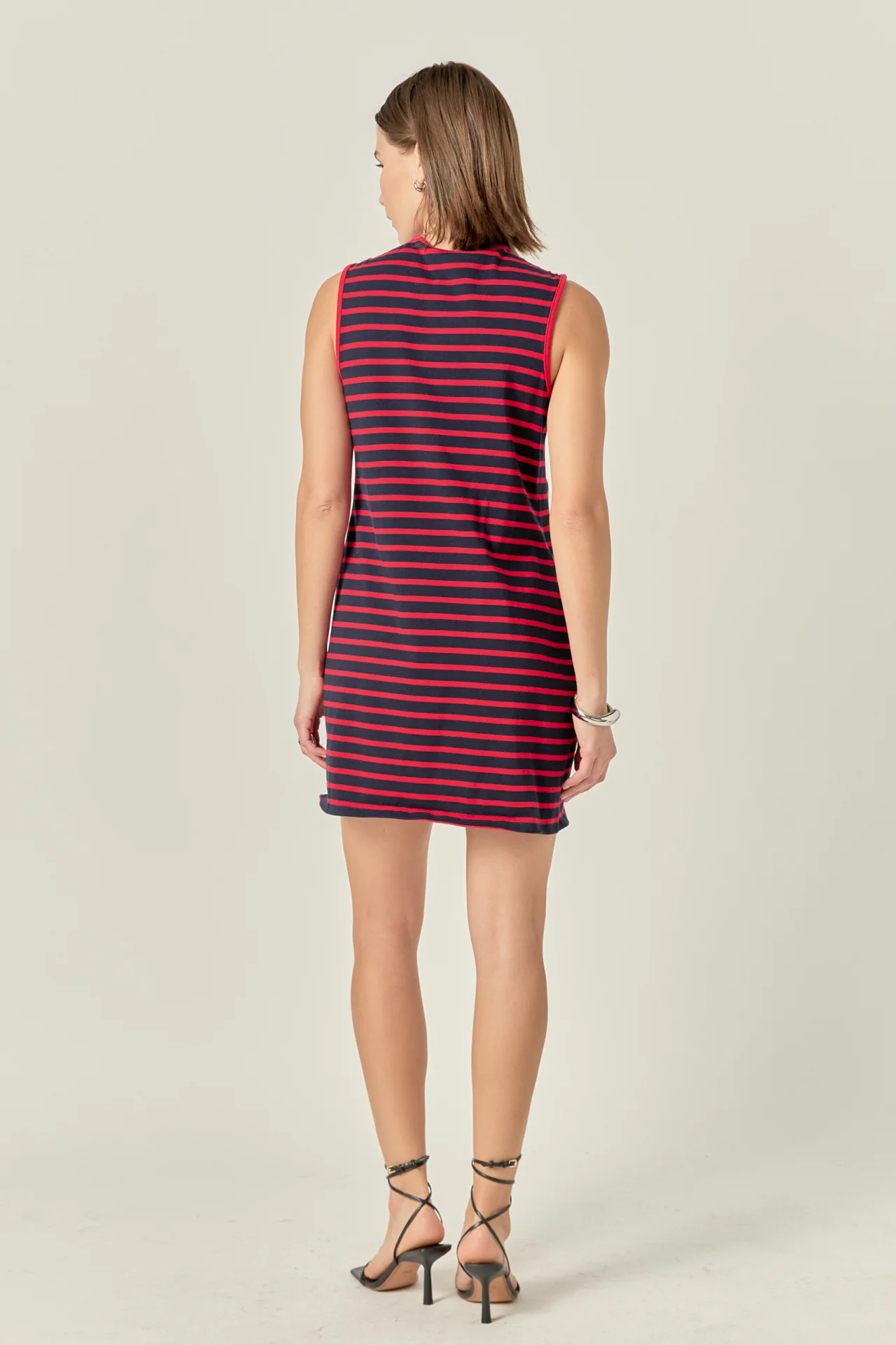 Striped Knit Lace Up Dress - Image 4