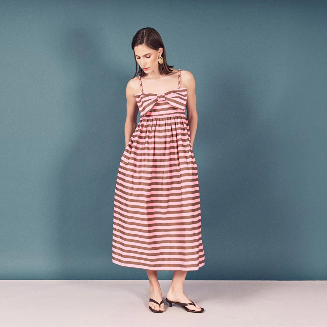 Striped Midi Dress - Image 11