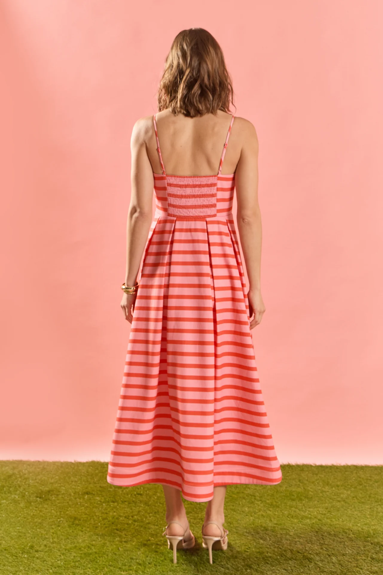 Striped Pleated Midi Dress - Image 10
