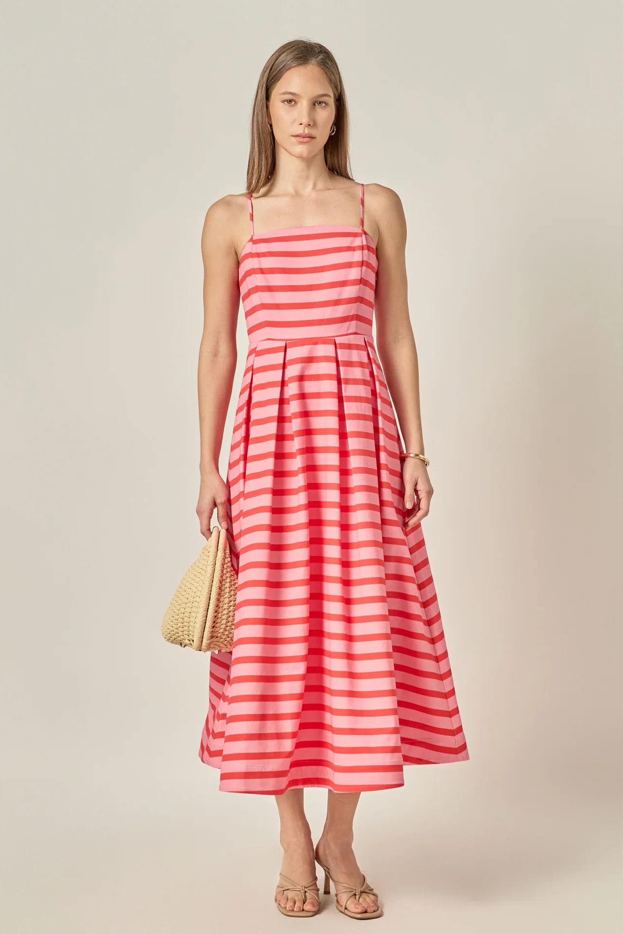 Striped Pleated Midi Dress - Image 11