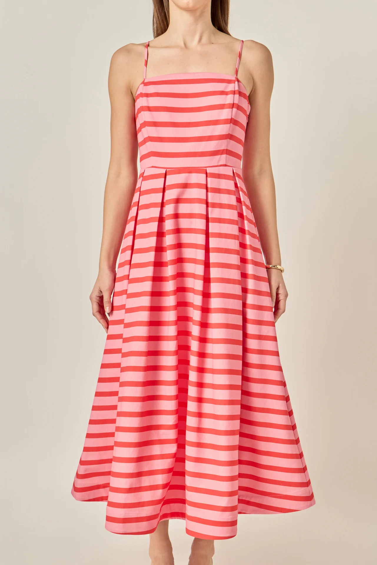 Striped Pleated Midi Dress - Image 12