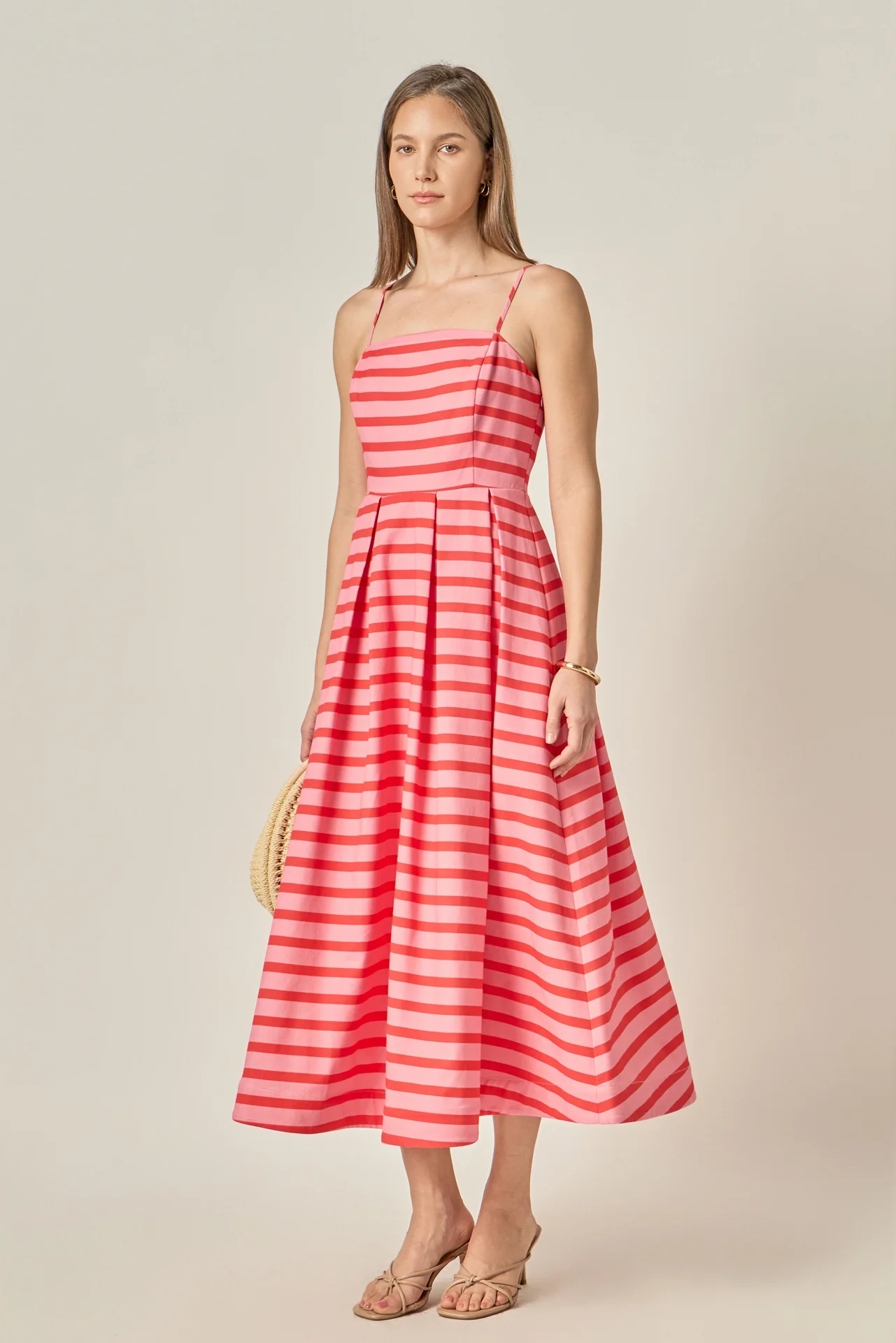 Striped Pleated Midi Dress - Image 13