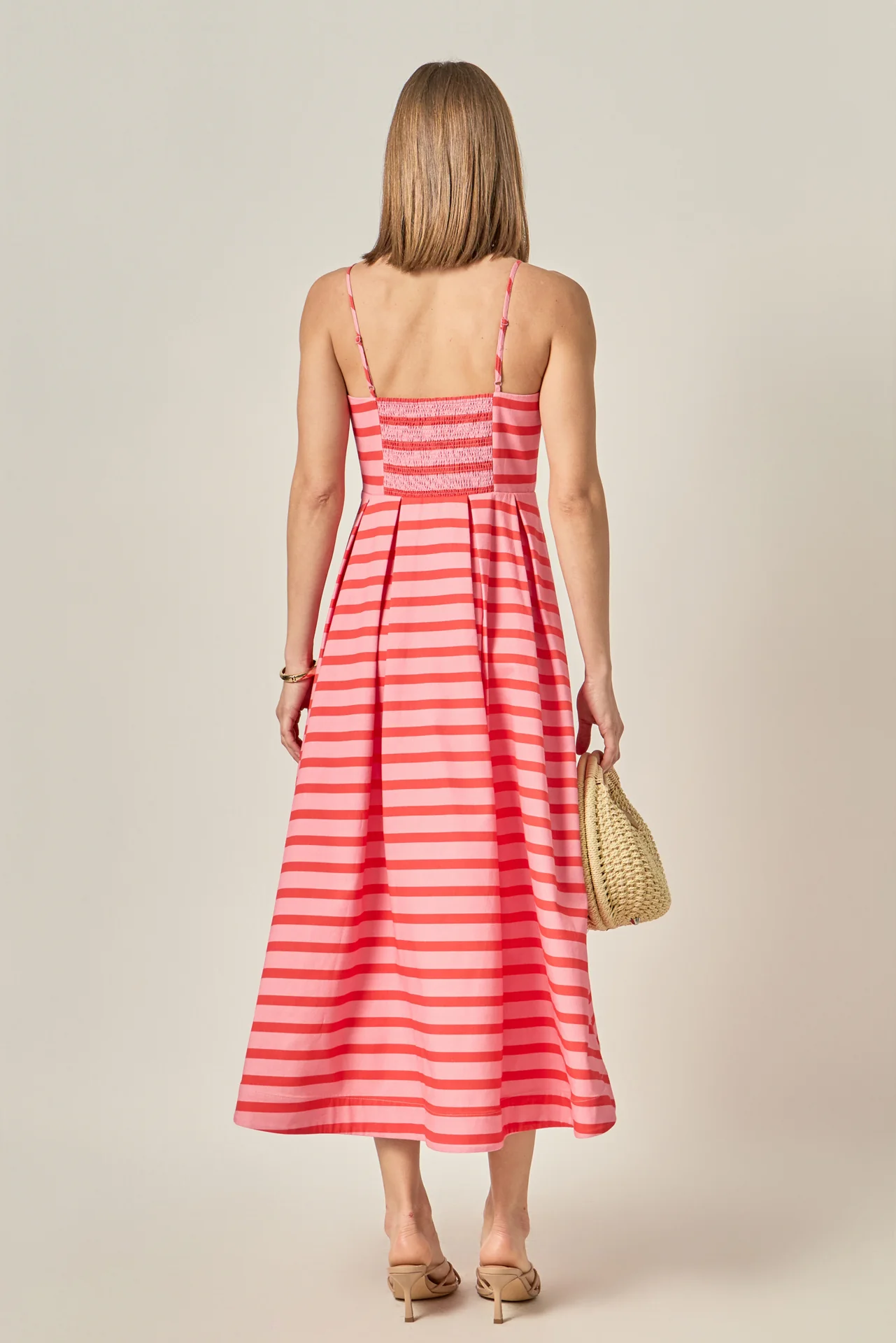 Striped Pleated Midi Dress - Image 14