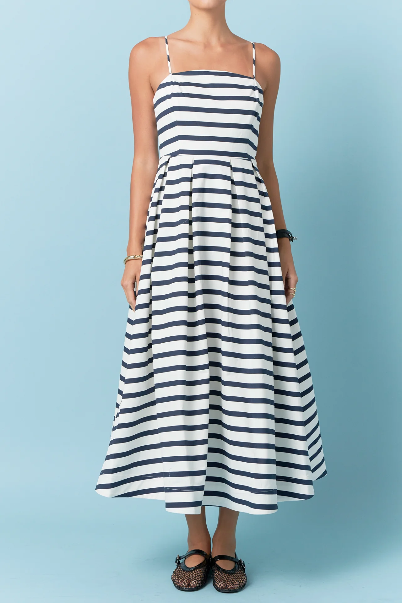 Striped Pleated Midi Dress - Image 17
