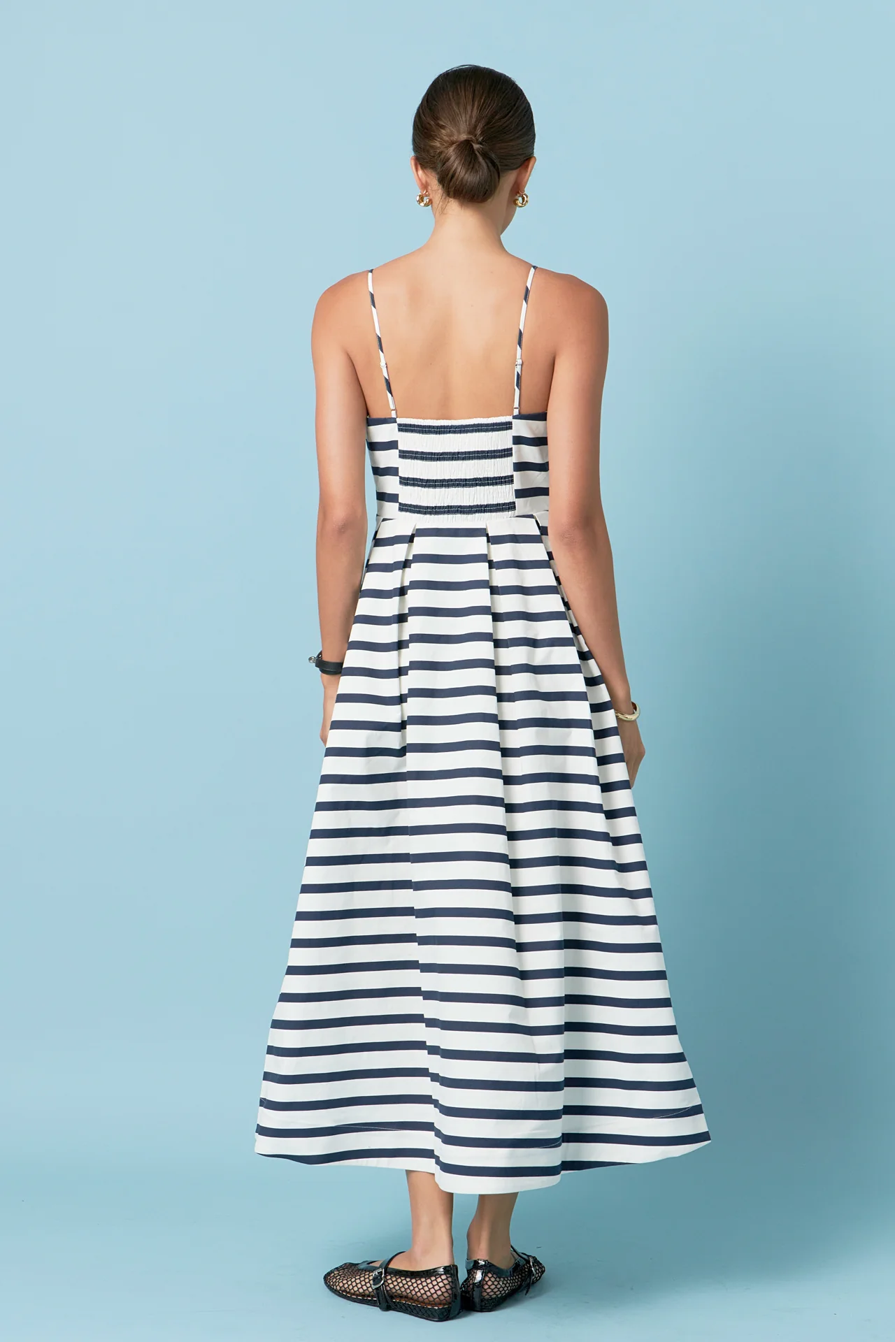 Striped Pleated Midi Dress - Image 19