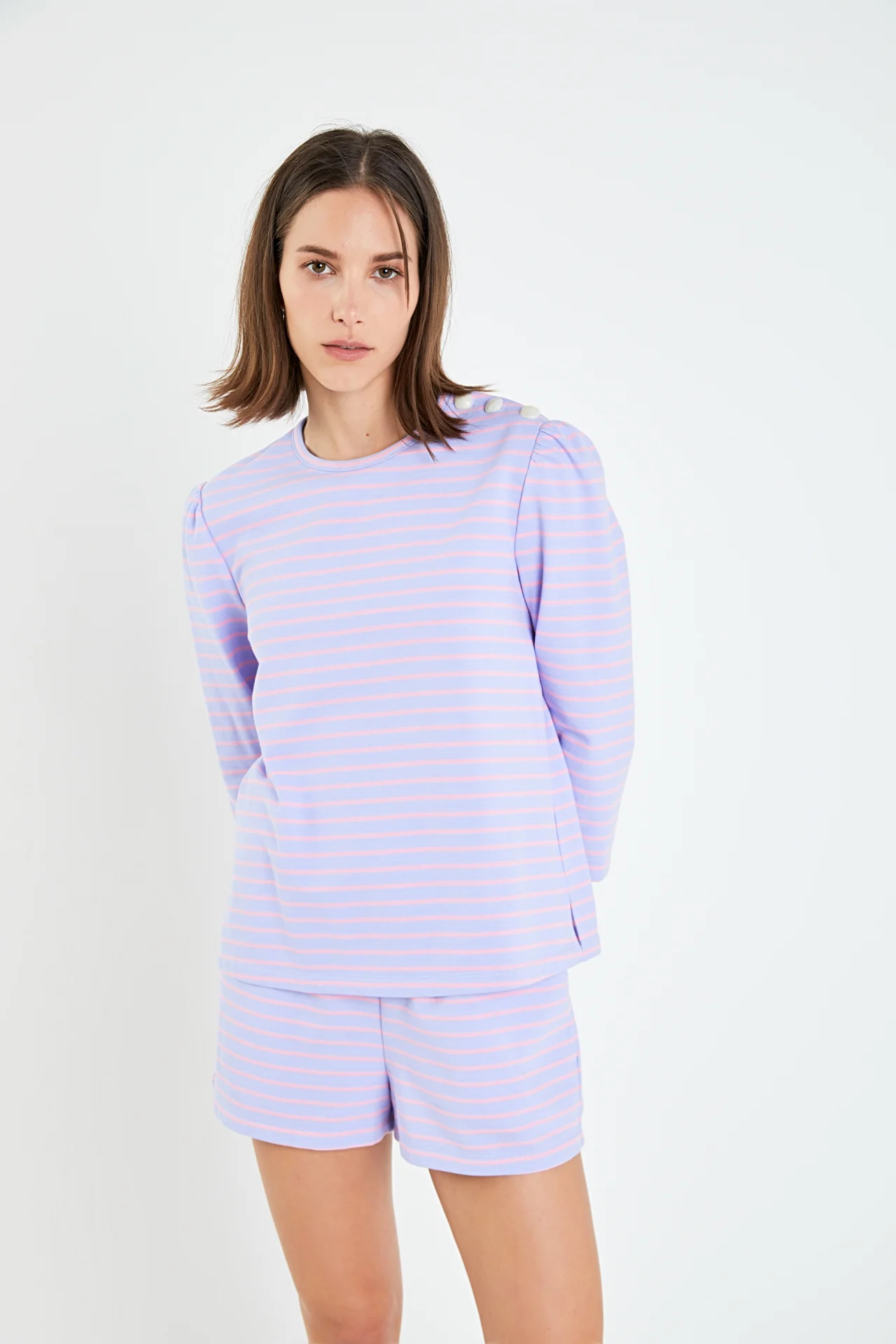 Striped Puff Sleeve Breton Tee - Image 5