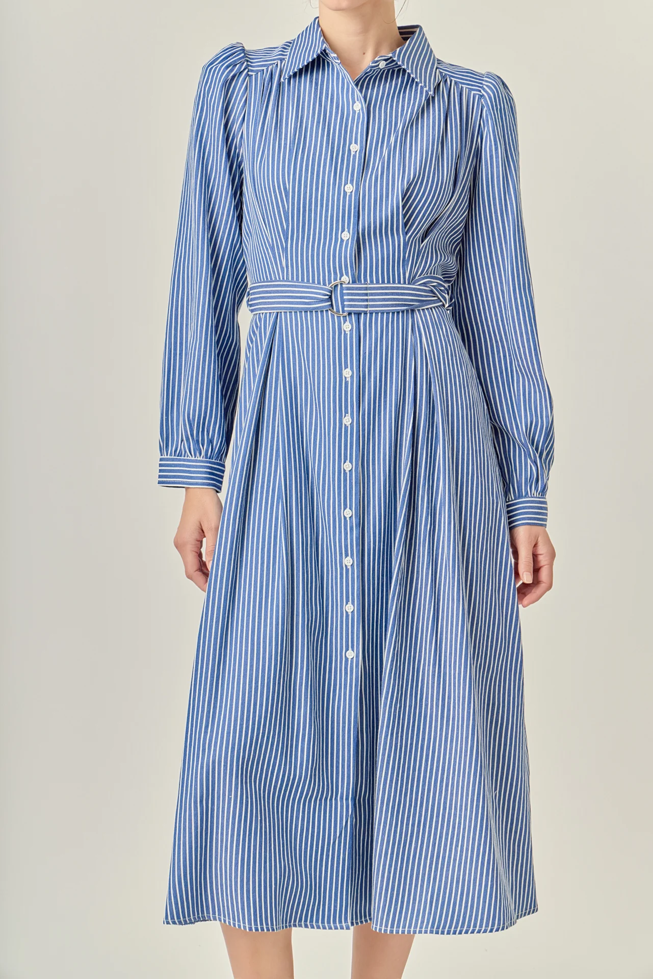 Striped Shirt Midi Dress - Image 2