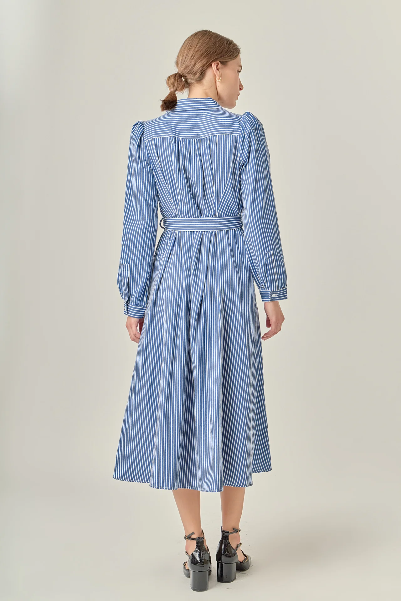 Striped Shirt Midi Dress - Image 4