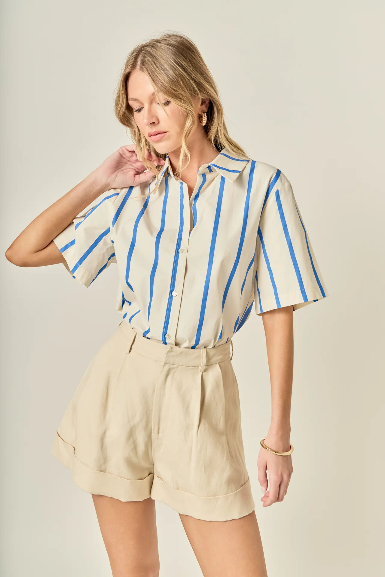 Striped Short Sleeve Top - Image 5
