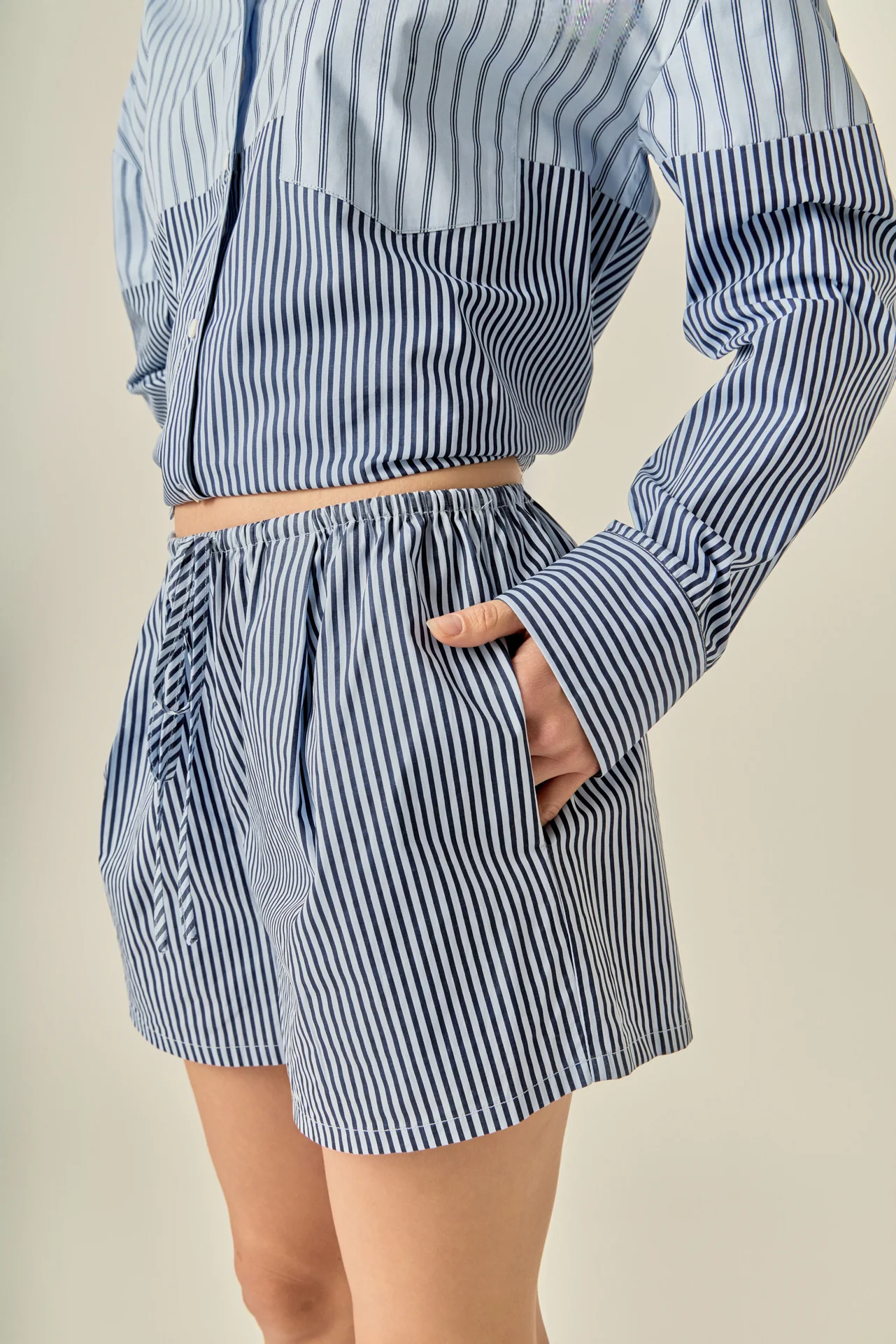 Striped Drawstring Shorts - Image 7