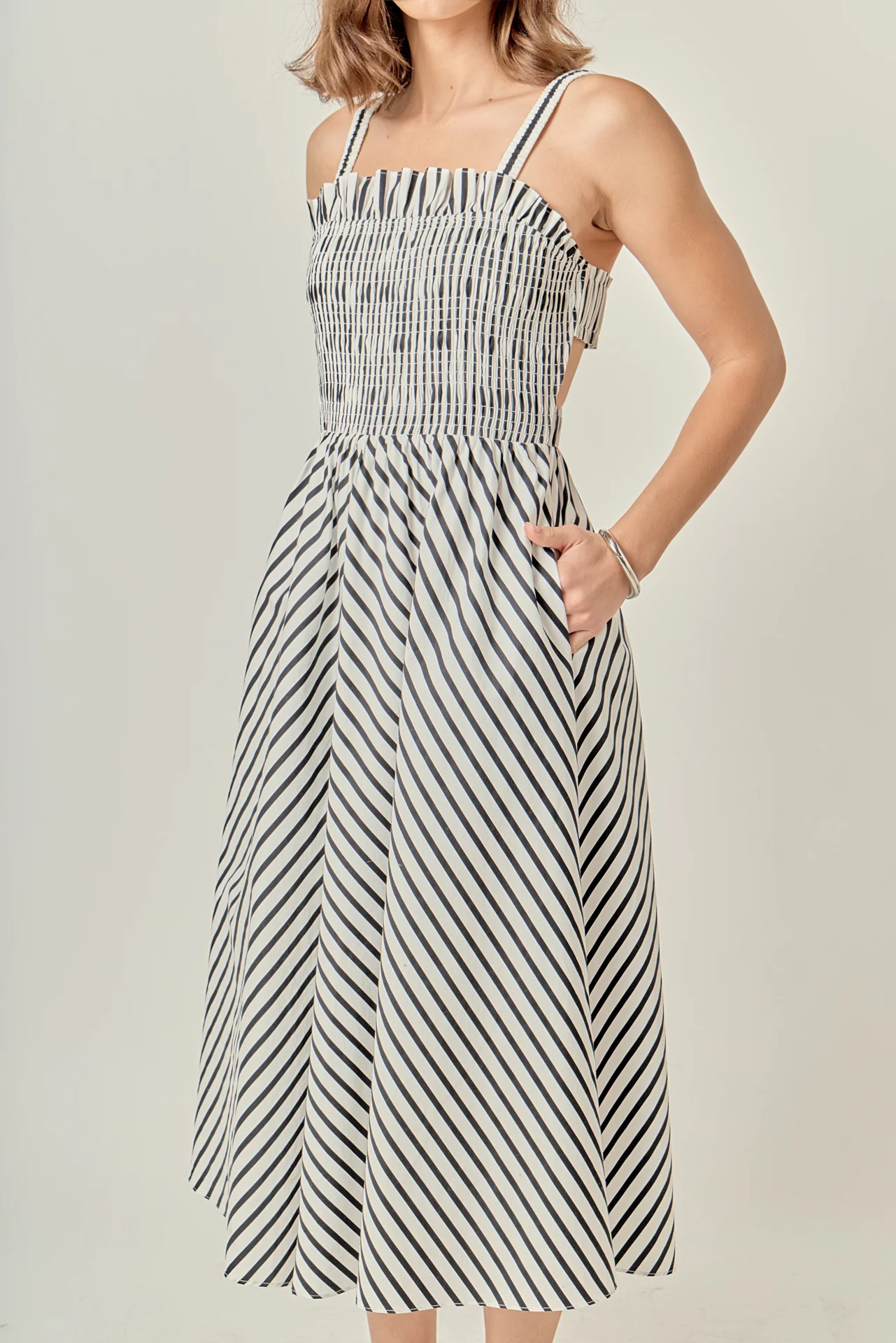 Striped Smocked Dress - Image 2
