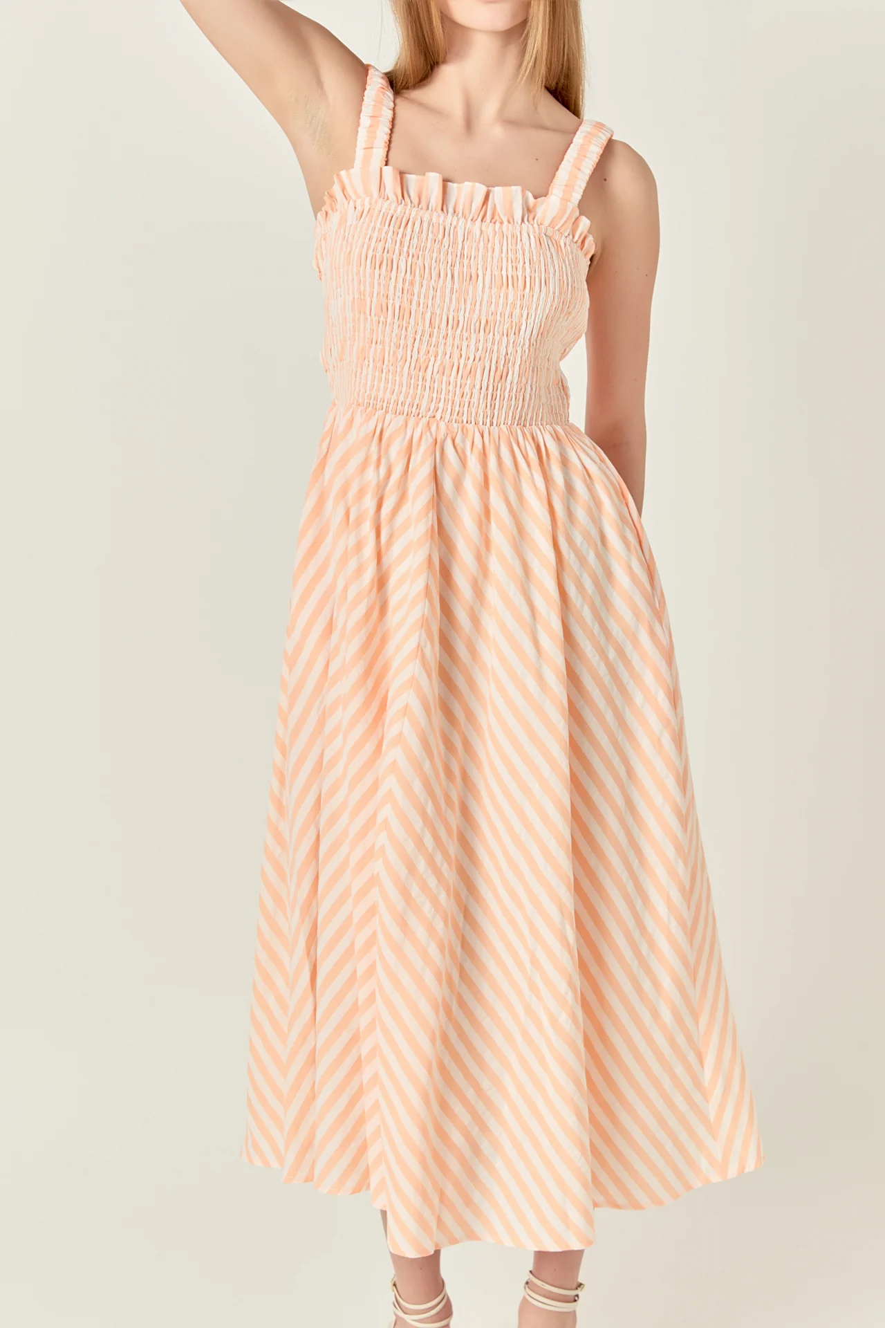 Striped Smocked Midi Dress - Image 2