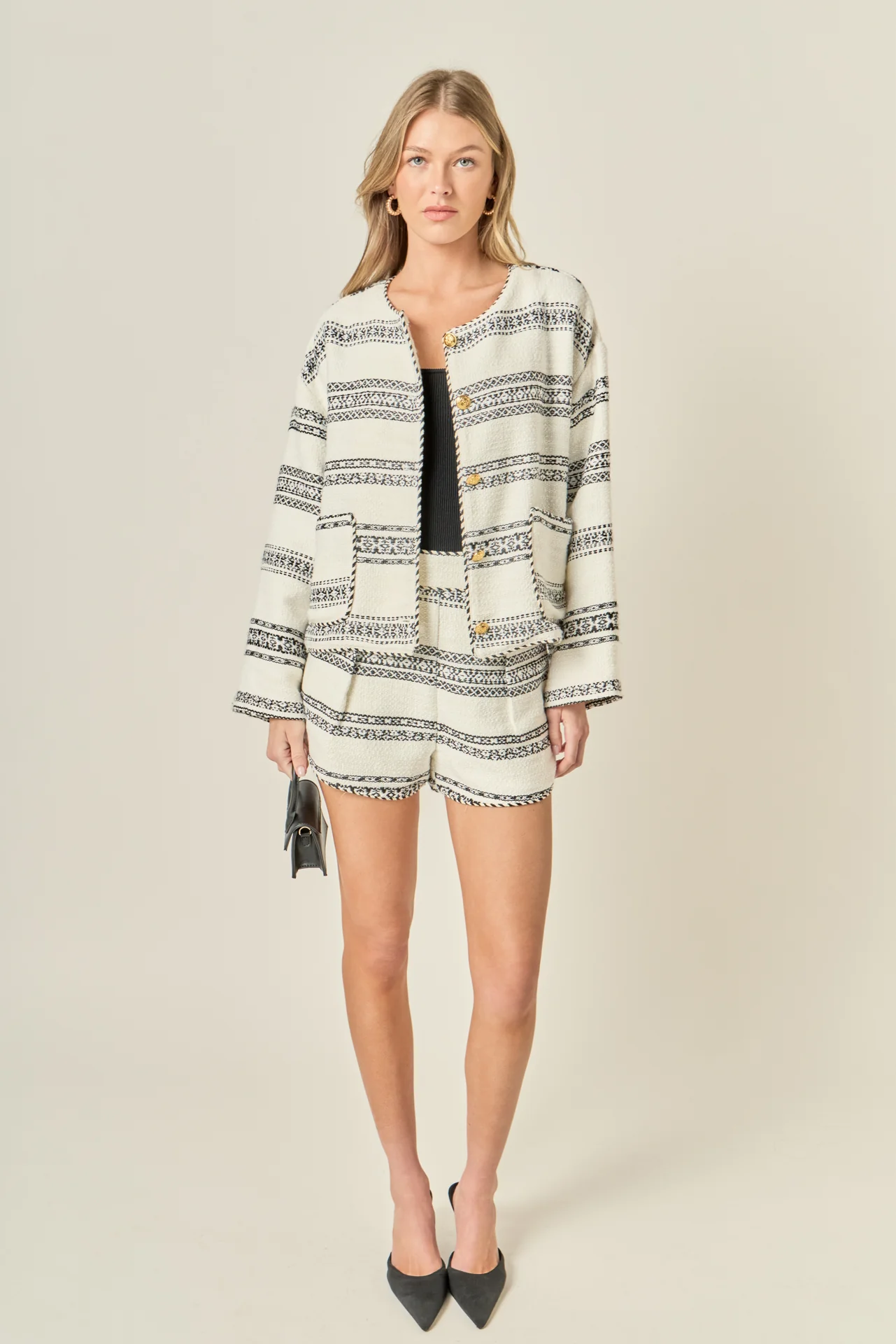 Sienna Striped Tweed Shorts - Image 8